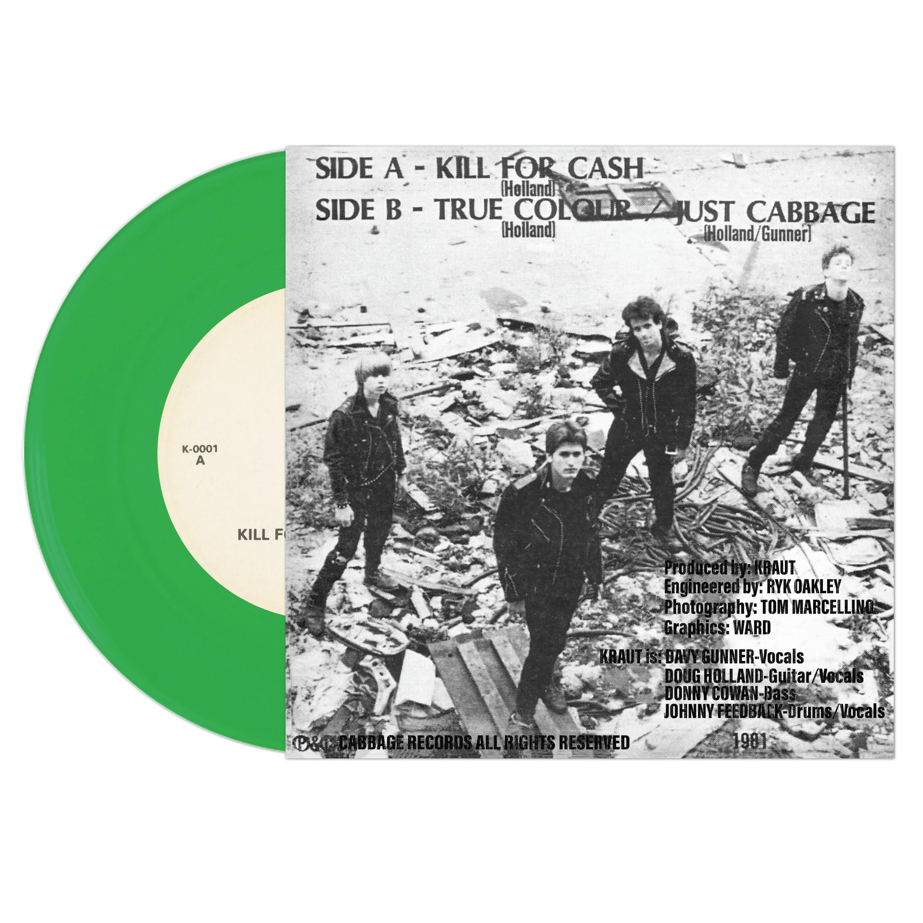 Kraut - Kill For Cash (Green 7" Vinyl) - Image 2