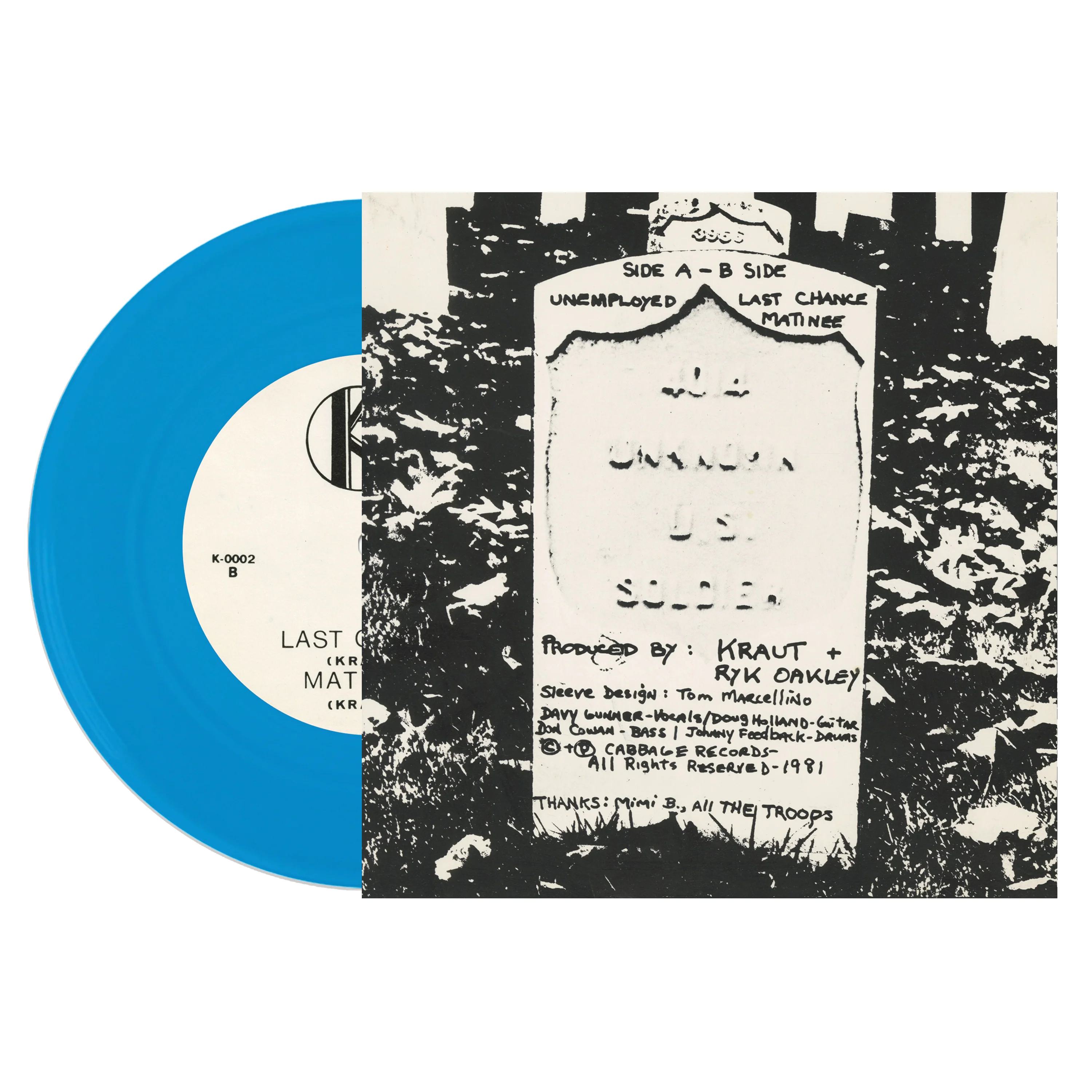 Kraut - Unemployed (Limited Edition Blue 7" Vinyl) - Image 2
