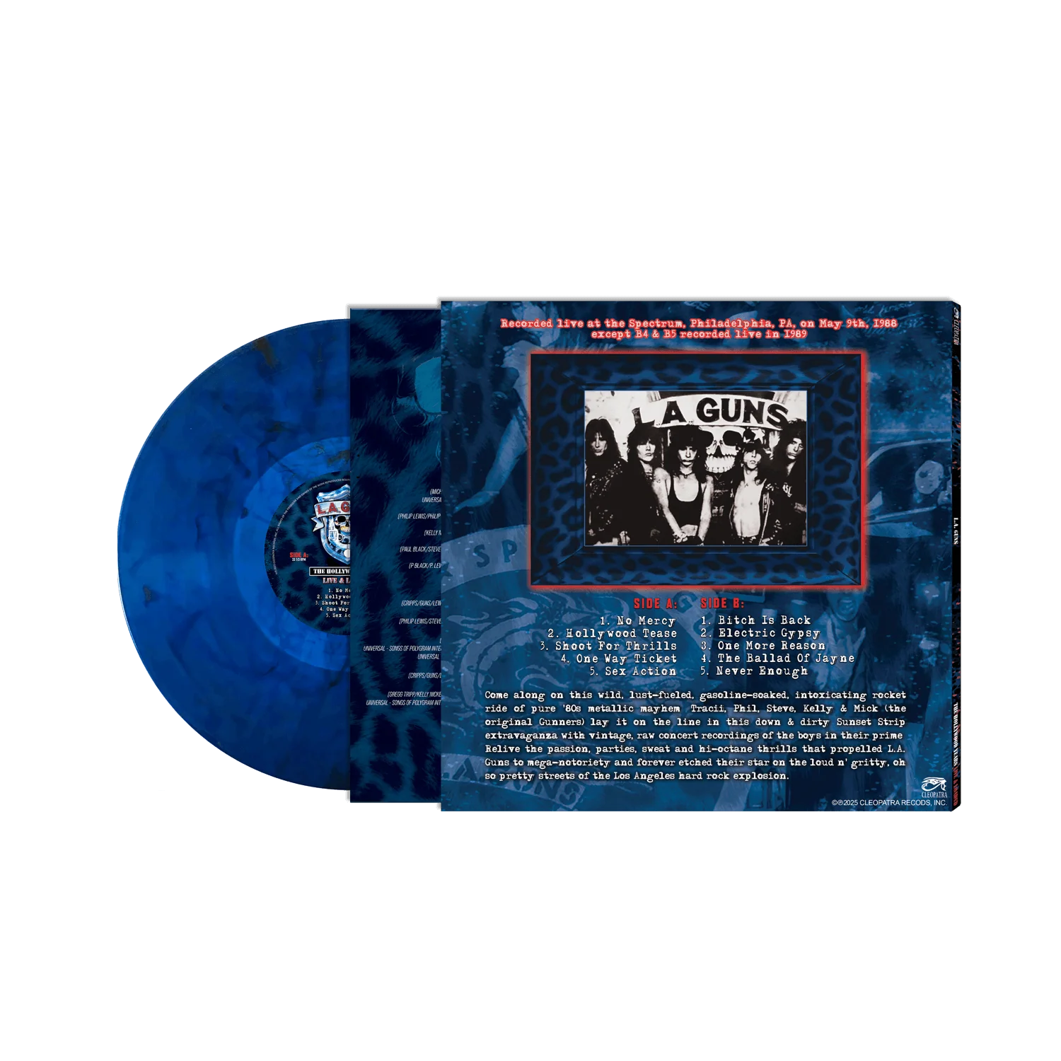L.A. Guns - The Hollywood Years - Live & Loaded (Blue Marble Vinyl LP) - Image 2