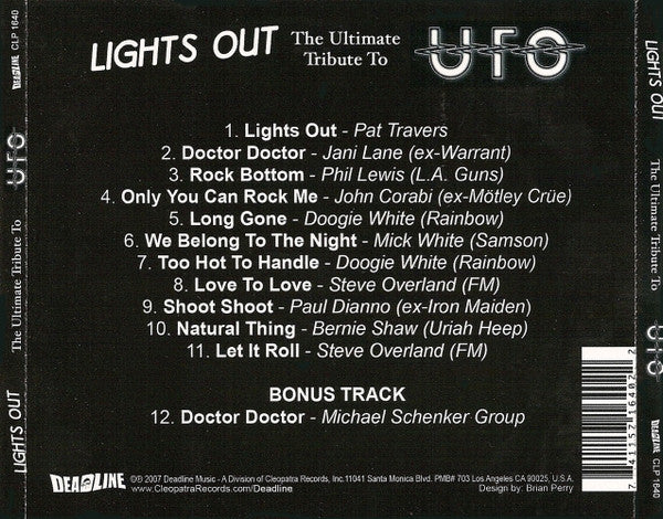 Lights Out - The Ultimate Tribute To UFO (CD) - Image 2