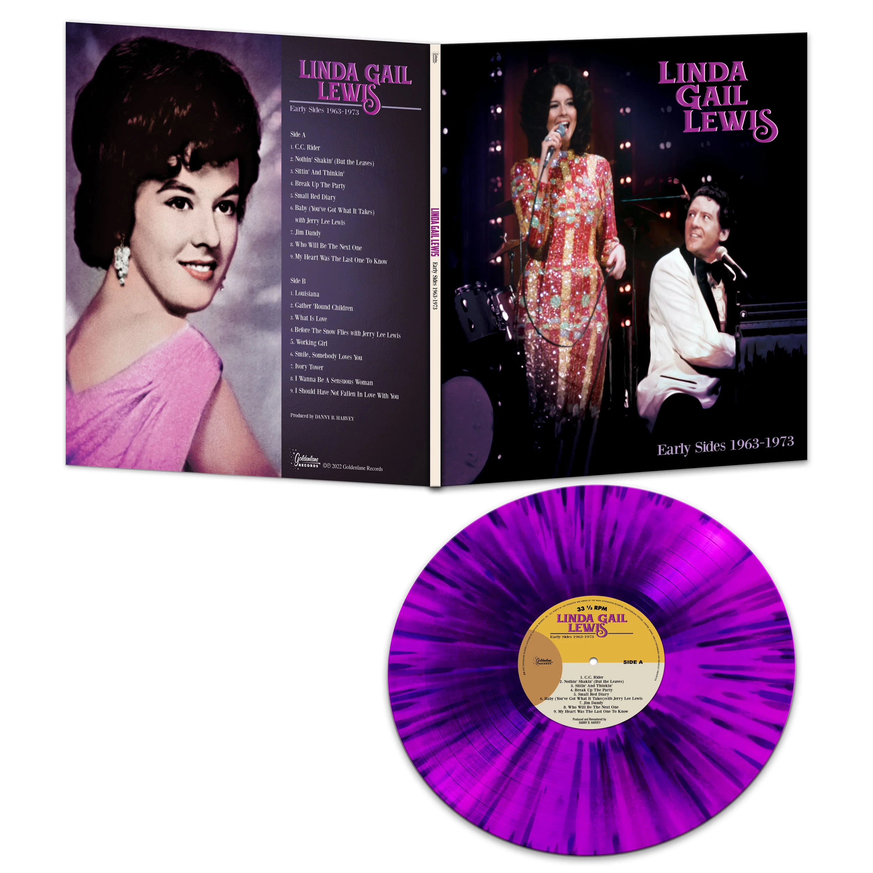 Linda Gail Lewis - Early Sides 1963-1973 (Purple Splatter Vinyl) - Image 2