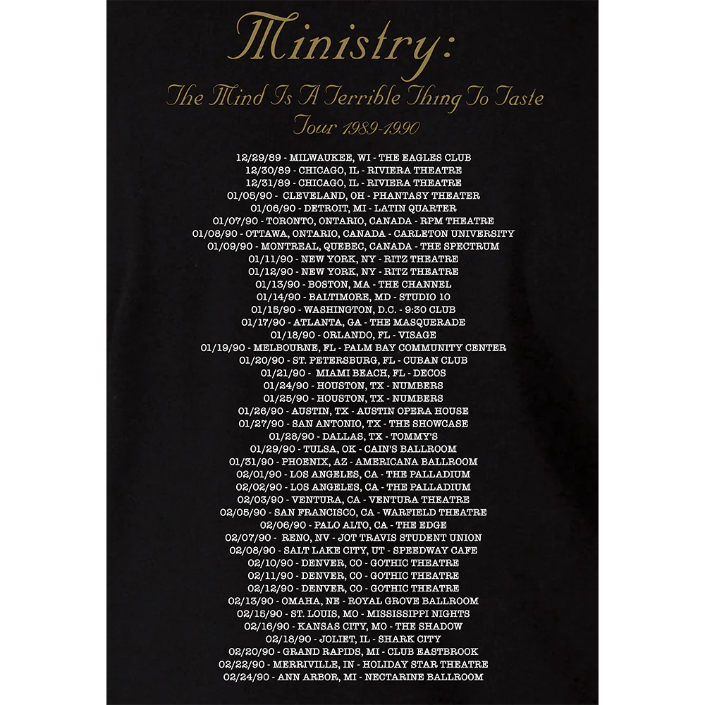 Ministry - The Mind is a Terrible Thing To Taste (Tour 1989-1990 - T-Shirt) - Image 4