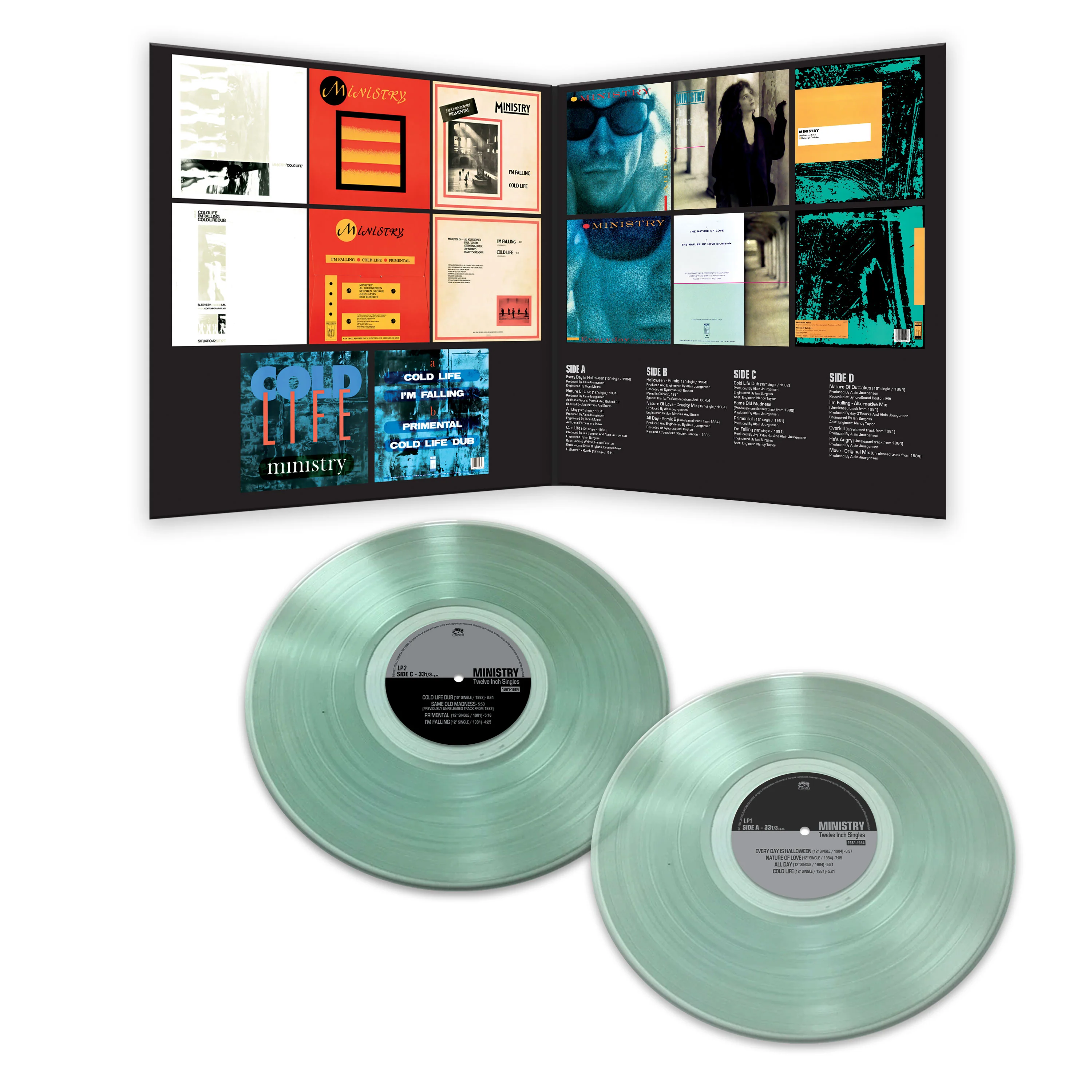 Ministry - Twelve Inch Singles 1981-1984  (Coke Bottle Green Double Vinyl LP) - Image 3