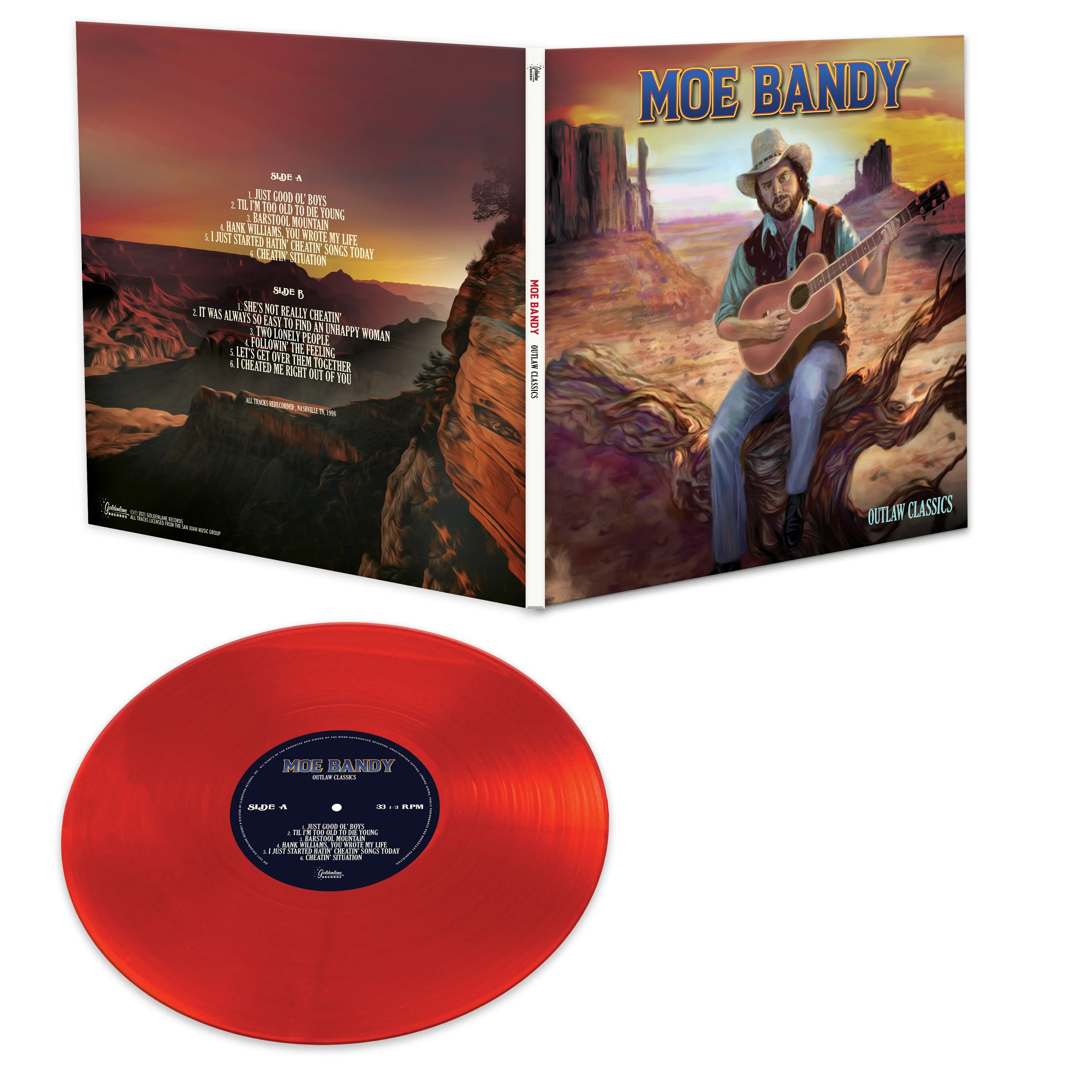 Moe Bandy - Outlaw Classics (Limited Edition Colored Vinyl) - Image 2