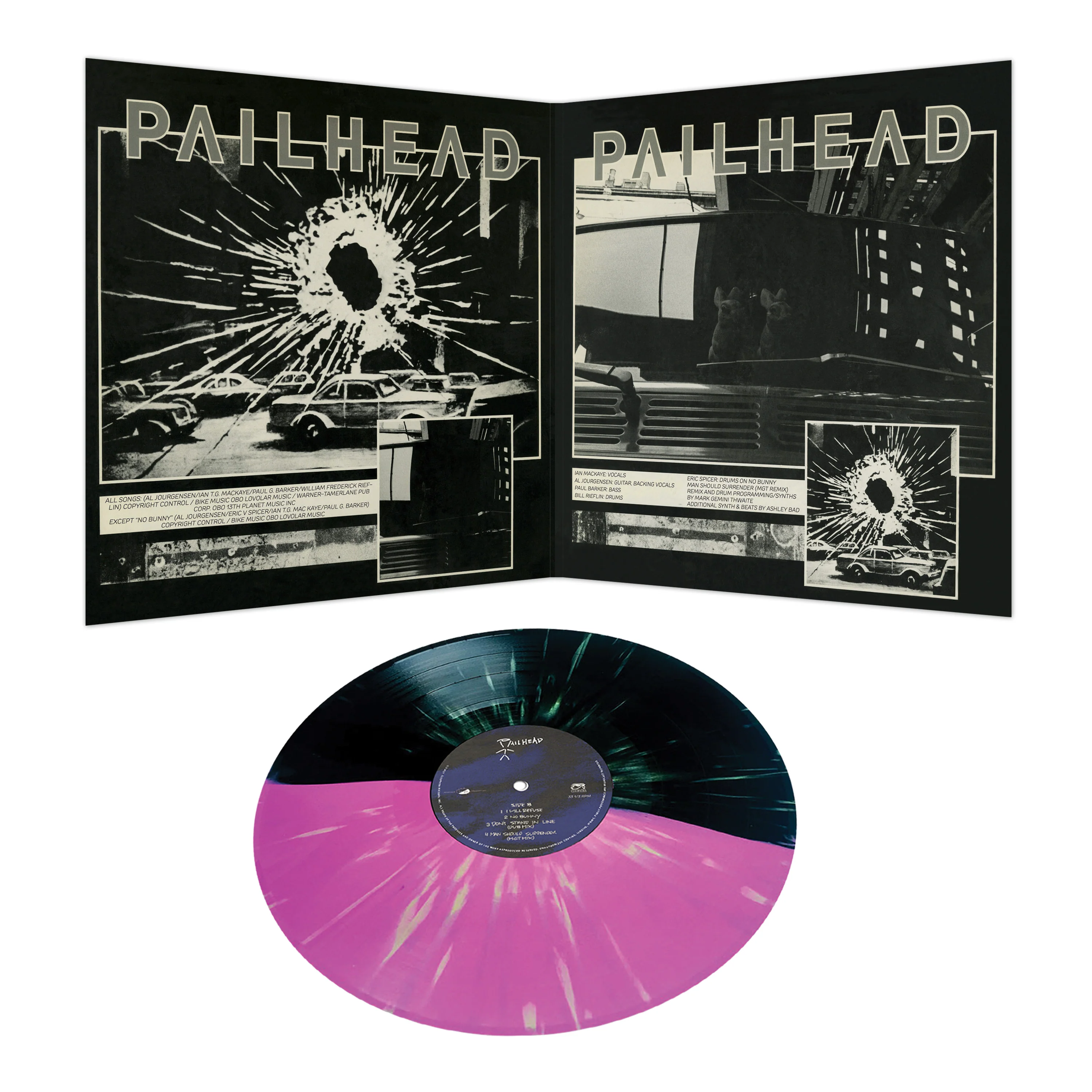 Pailhead - Trait (Magenta-Black-White Splatter Vinyl) - Image 2