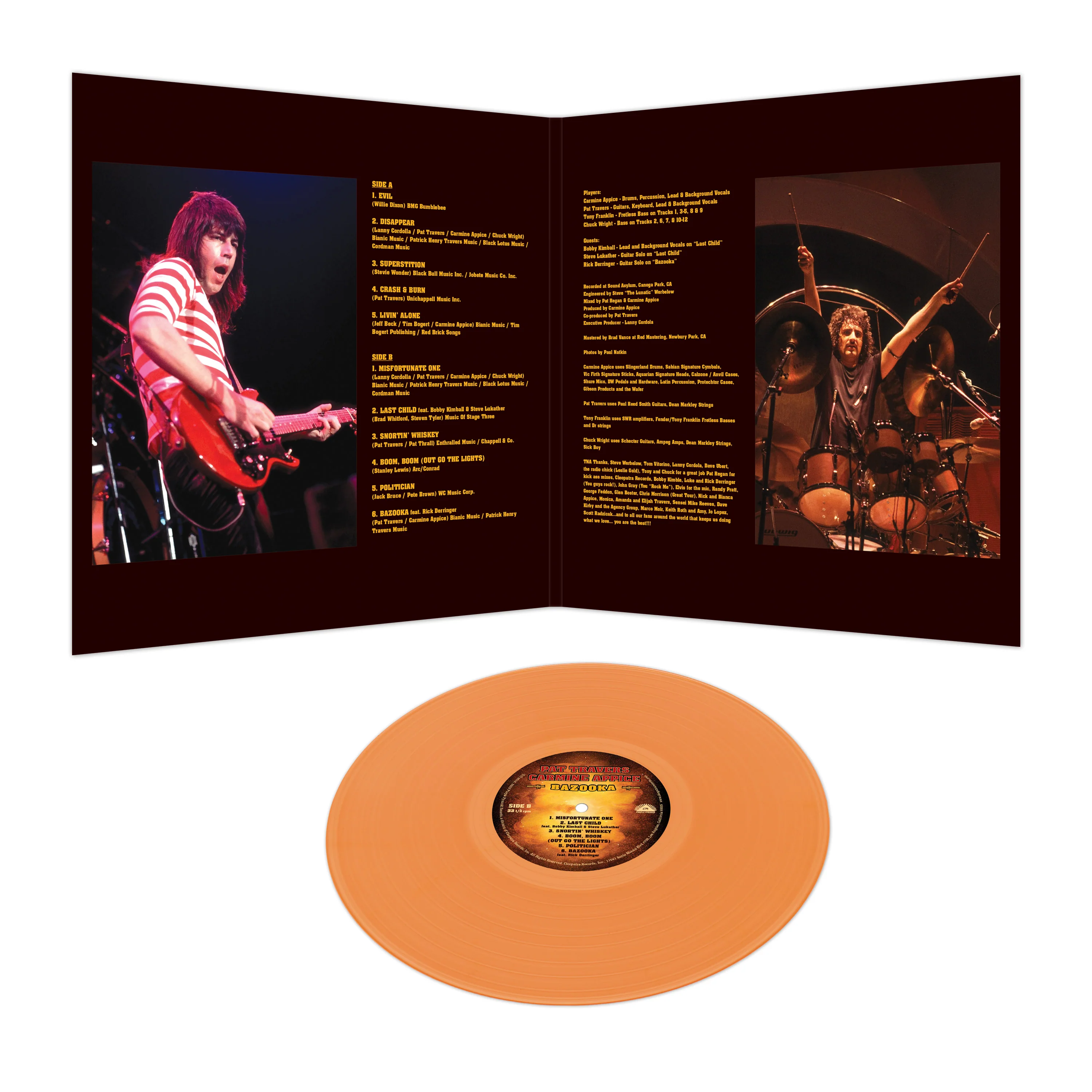 Pat Travers & Carmine Appice - Bazooka (Orange Vinyl) - Image 3