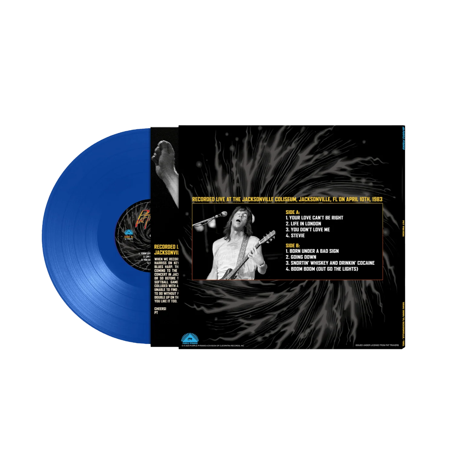 Pat Travers - Going Down To Jacksonville - 1983 (Blue Vinyl LP) - Image 2
