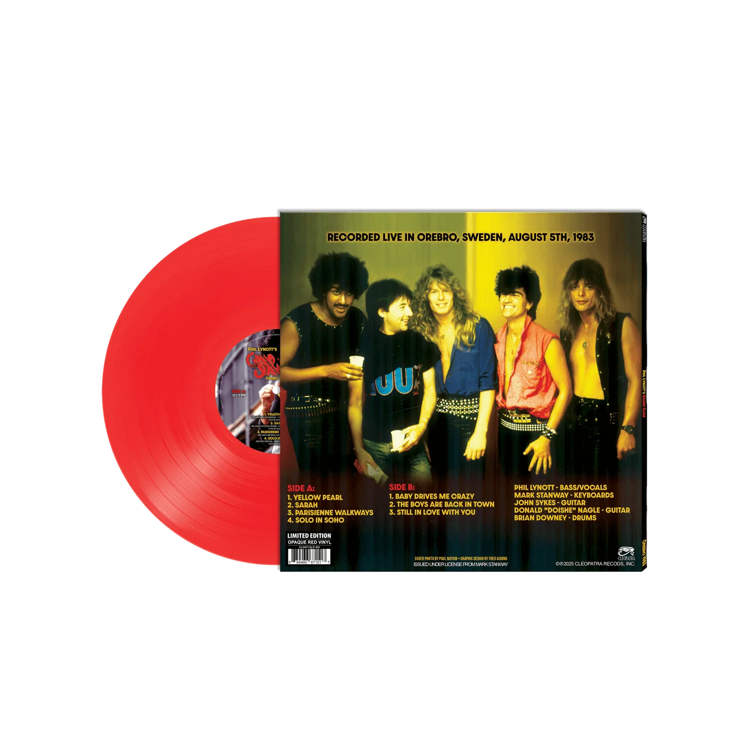 Phil Lynott's Grand Slam - Orebro 1983 (Red Vinyl LP) - Image 2