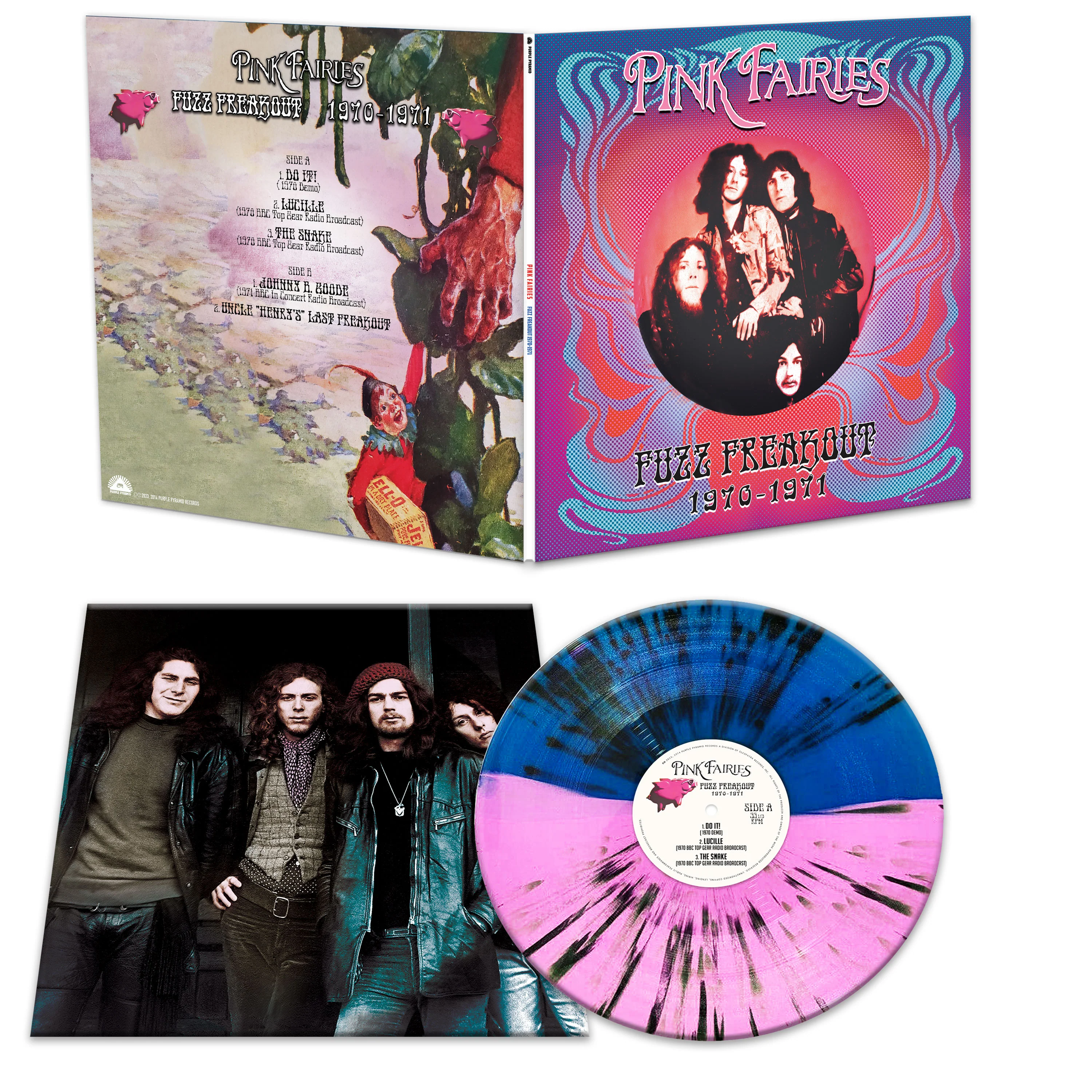 Pink Fairies - Fuzz Freakout 1970-1971 (Blue-Pink-Black Splatter Vinyl) - Image 3