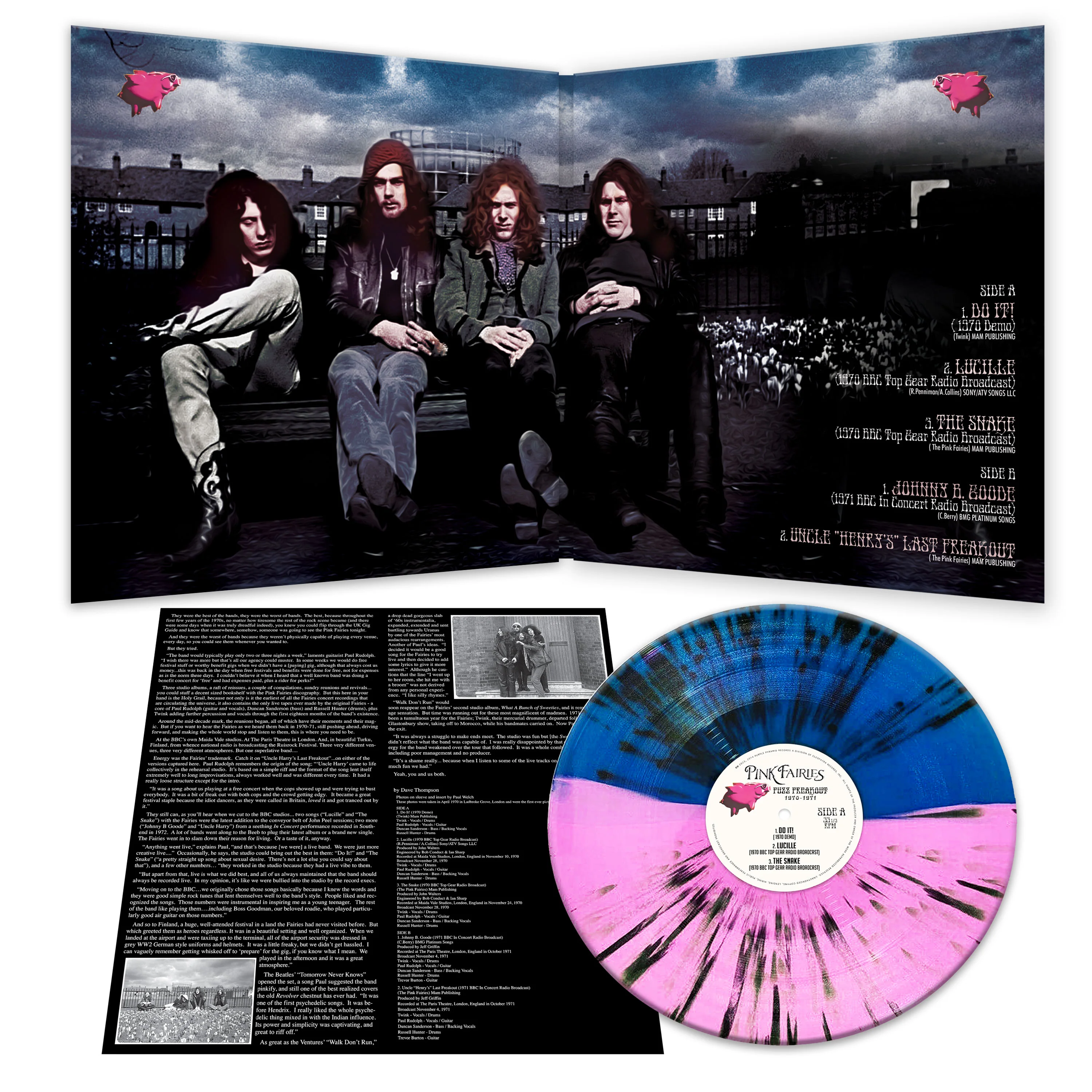Pink Fairies - Fuzz Freakout 1970-1971 (Blue-Pink-Black Splatter Vinyl) - Image 4