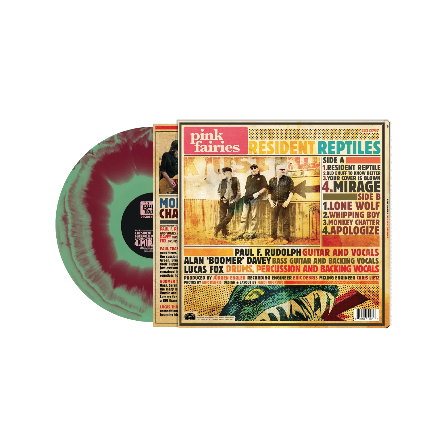 Pink Fairies - Resident Reptiles (Green/Red Haze Vinyl LP) - Image 2