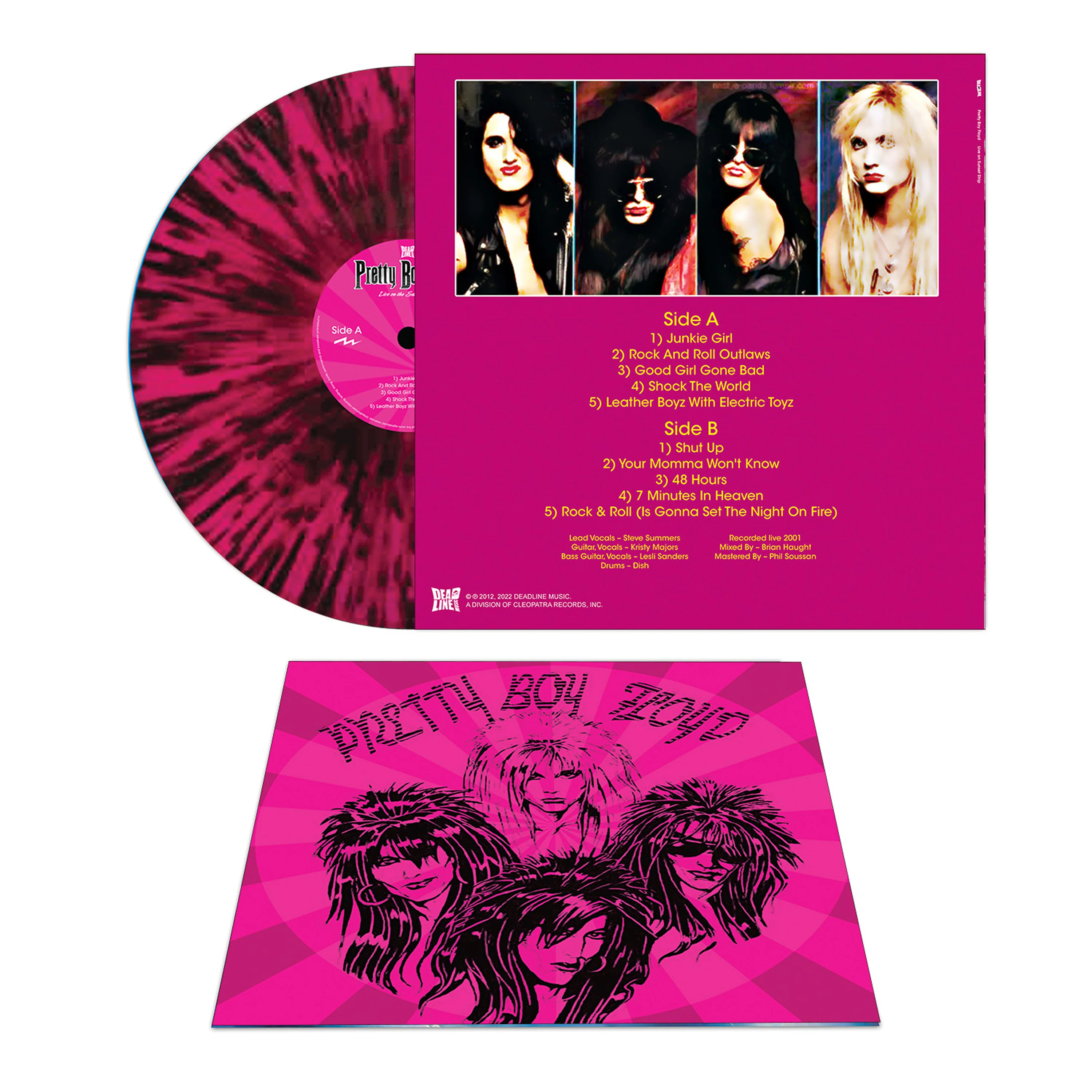 Pretty Boy Floyd - Live On The Sunset Strip (Pink-Black Splatter Vinyl) - Image 2