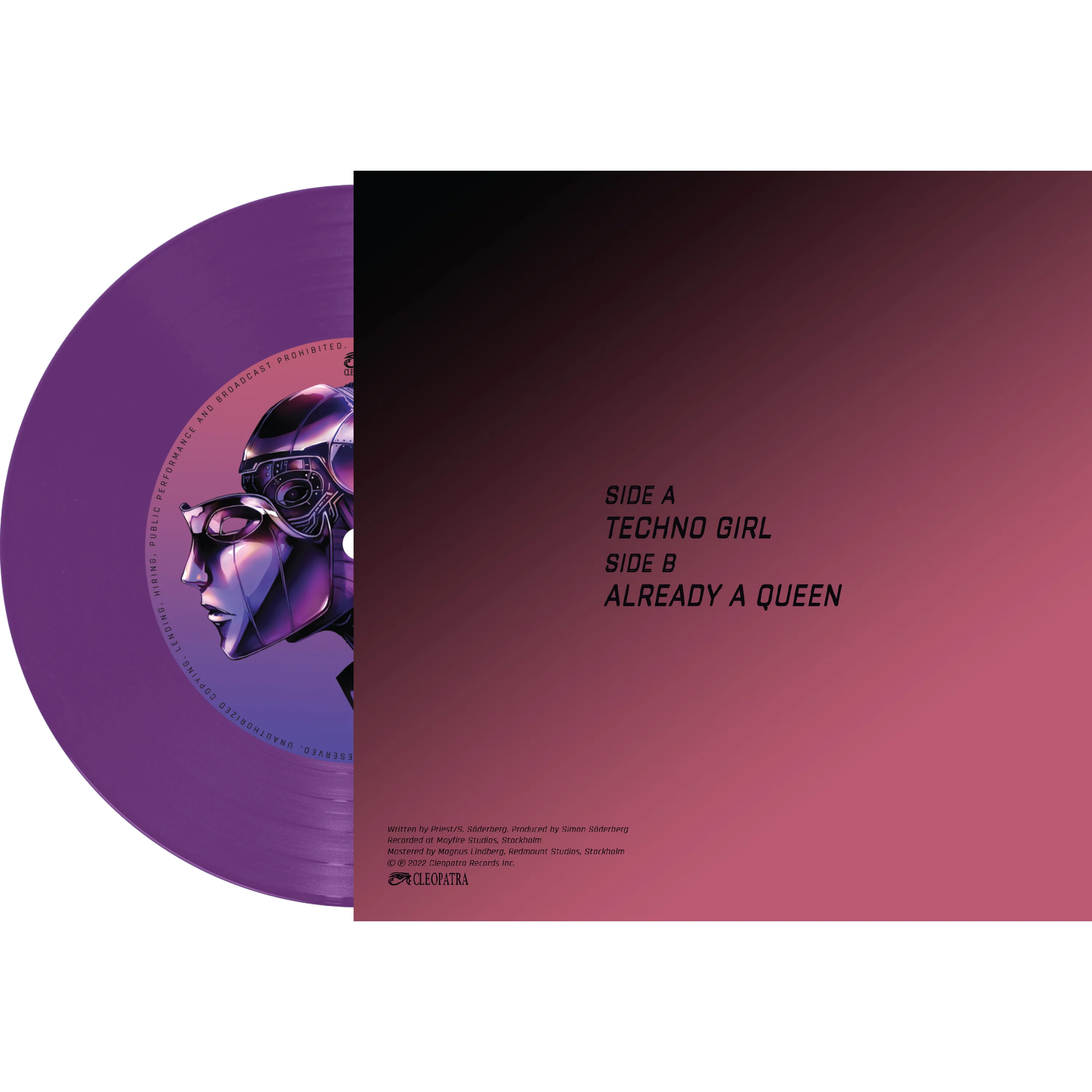 Priest - Techno Girl  (Limited Edition Purple 7" Vinyl) - Image 2