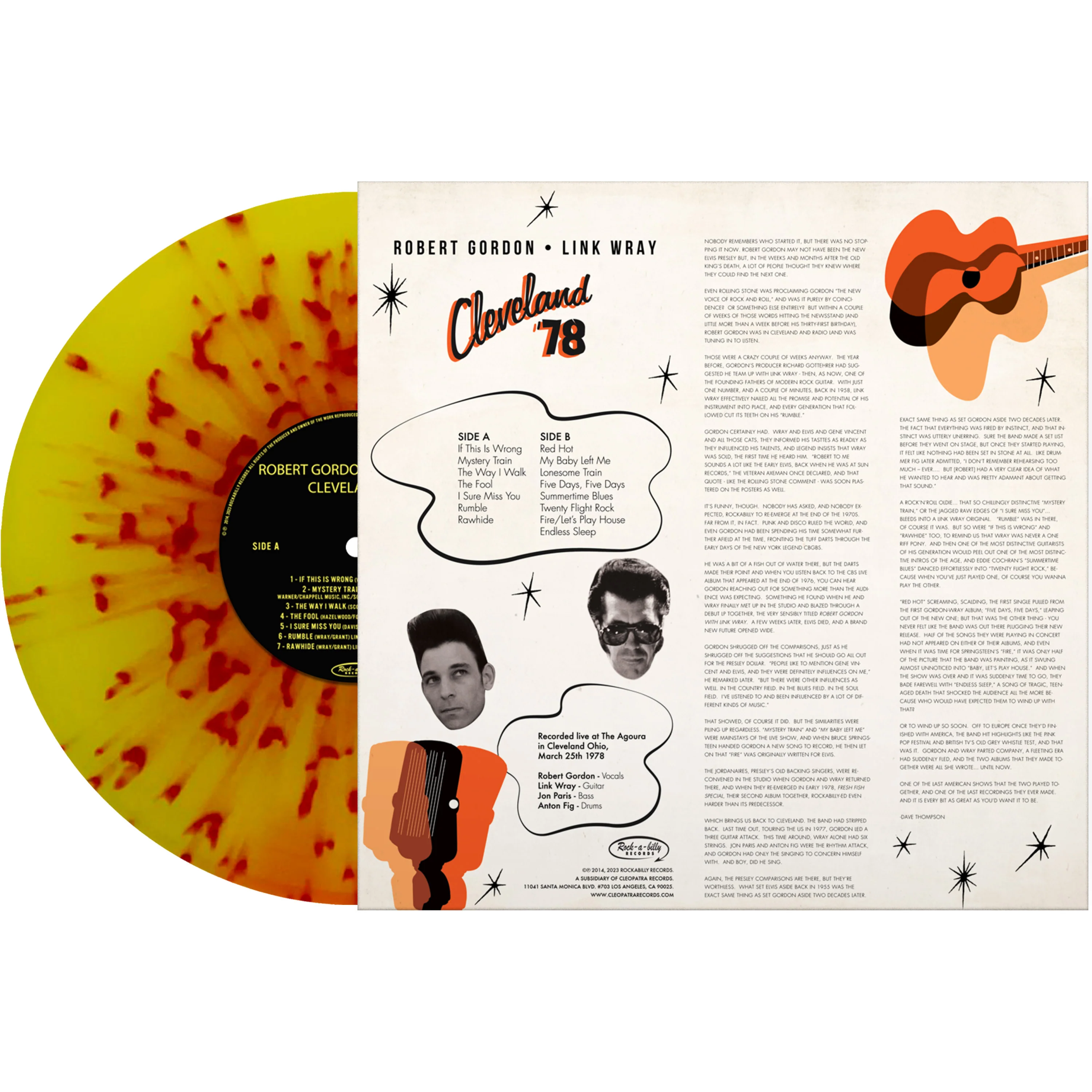 Robert Gordon & Link Wray - Cleveland '78 (Yellow-Red Splatter Vinyl) - Image 2