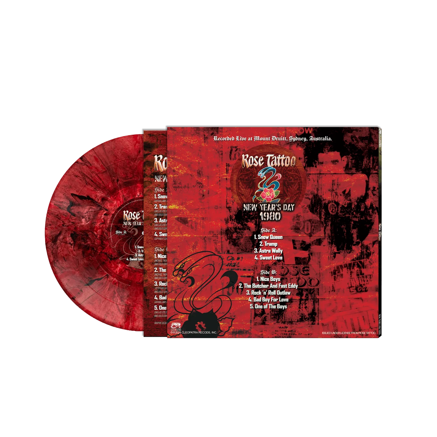 Rose Tattoo - New Year's Day 1980 (Red Marble Vinyl LP) - Image 2
