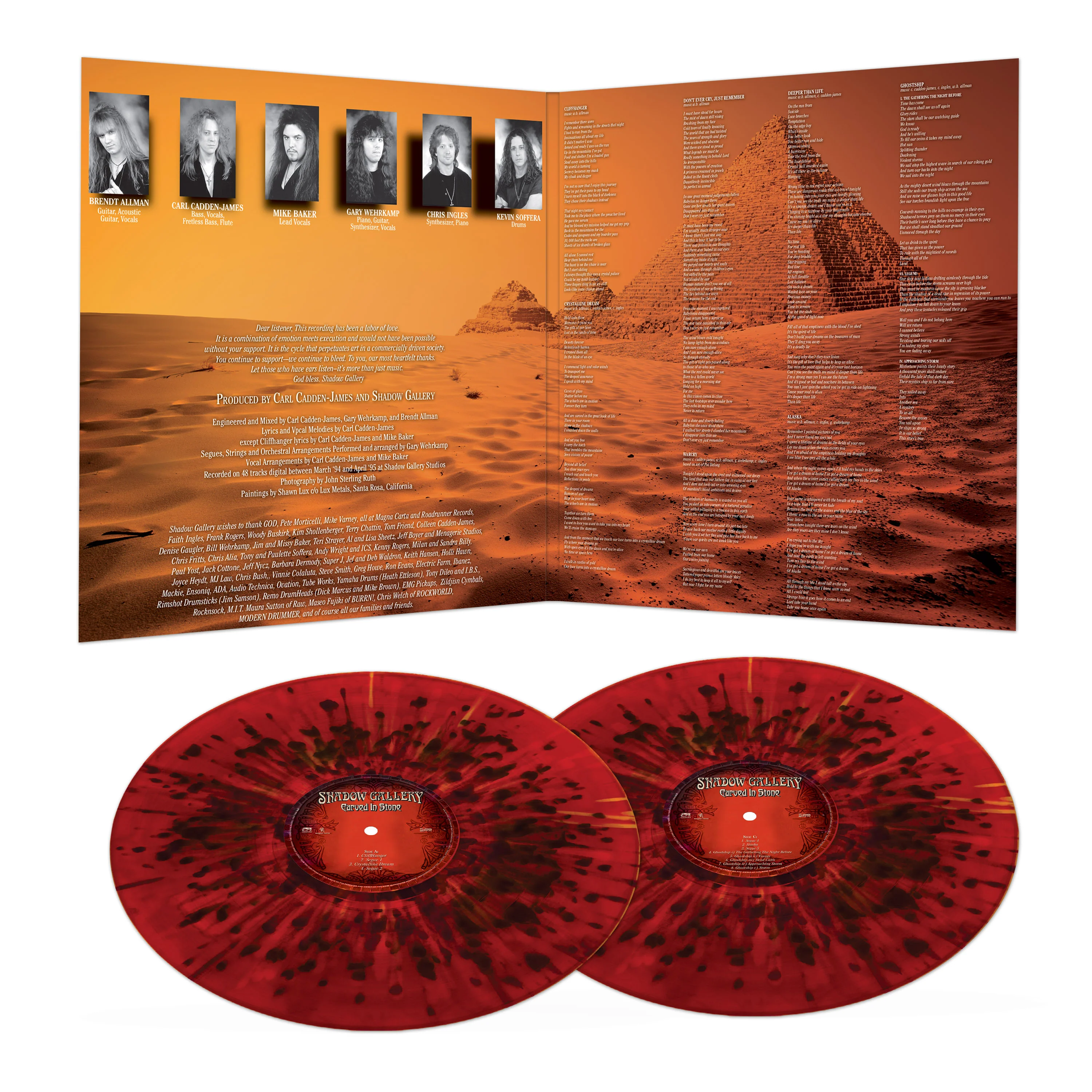 Shadow Gallery - Carved In Stone (Red-Black Splatter Double Vinyl) - Image 3