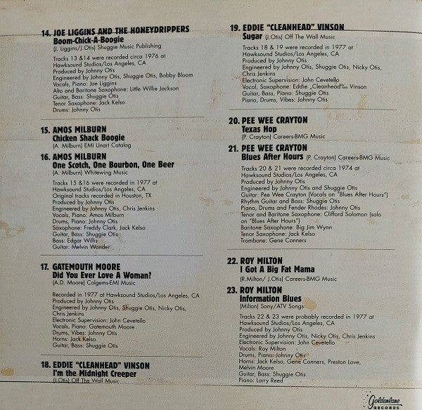 Shuggie Otis - Shuggie Otis In Session: Great Rhythm & Blues (CD) - Image 3