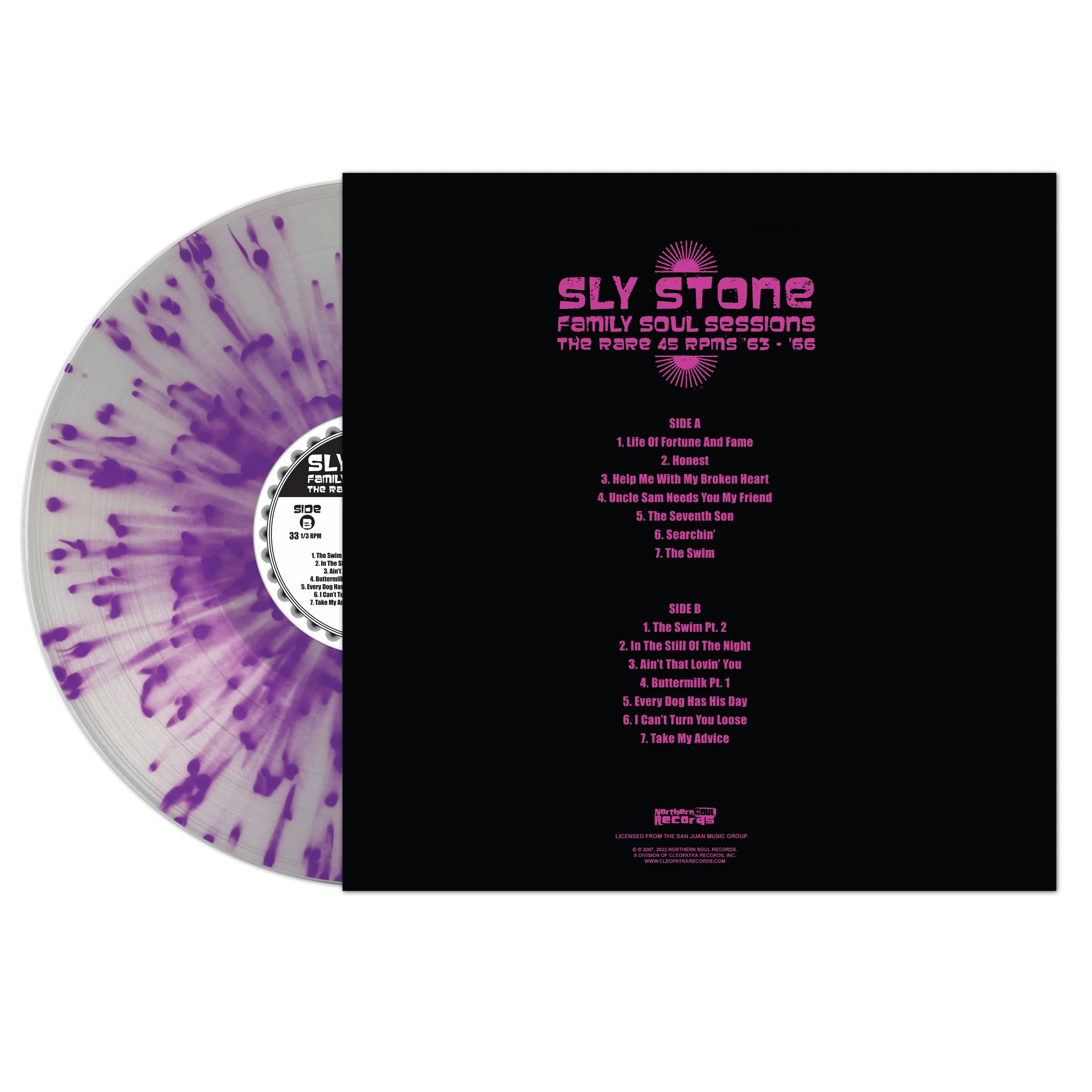 Sly Stone - Family Soul Sessions - The Rare 45 RPMs '63-'66 (Silver-Purple Splatter Vinyl LP) - Image 2