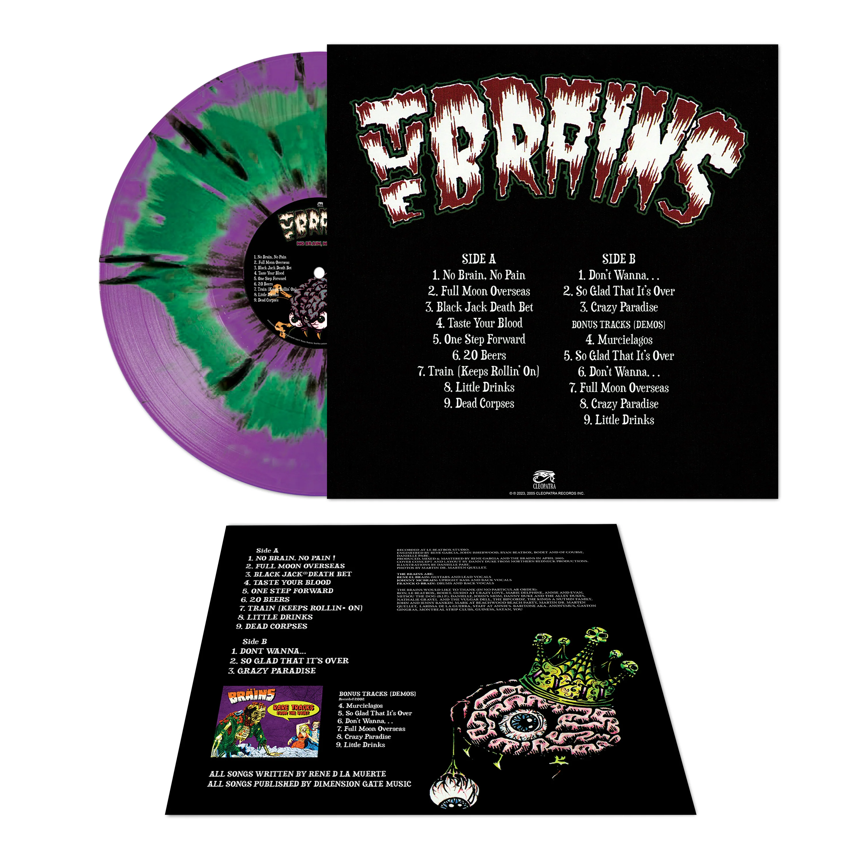 The Brains - No Brain, No Pain (Purple-Green Haze Splatter Vinyl) - Image 3