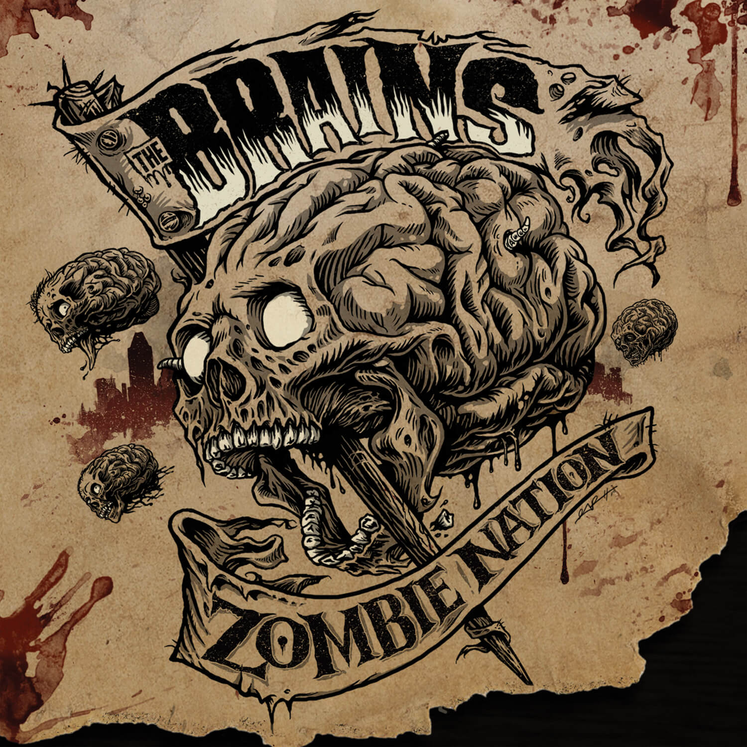 The Brains - Zombie Nation (Red Marble Vinyl LP) - Image 3