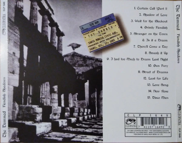 The Damned - Fiendish Shadows (CD) Out Of Print CD - Image 2
