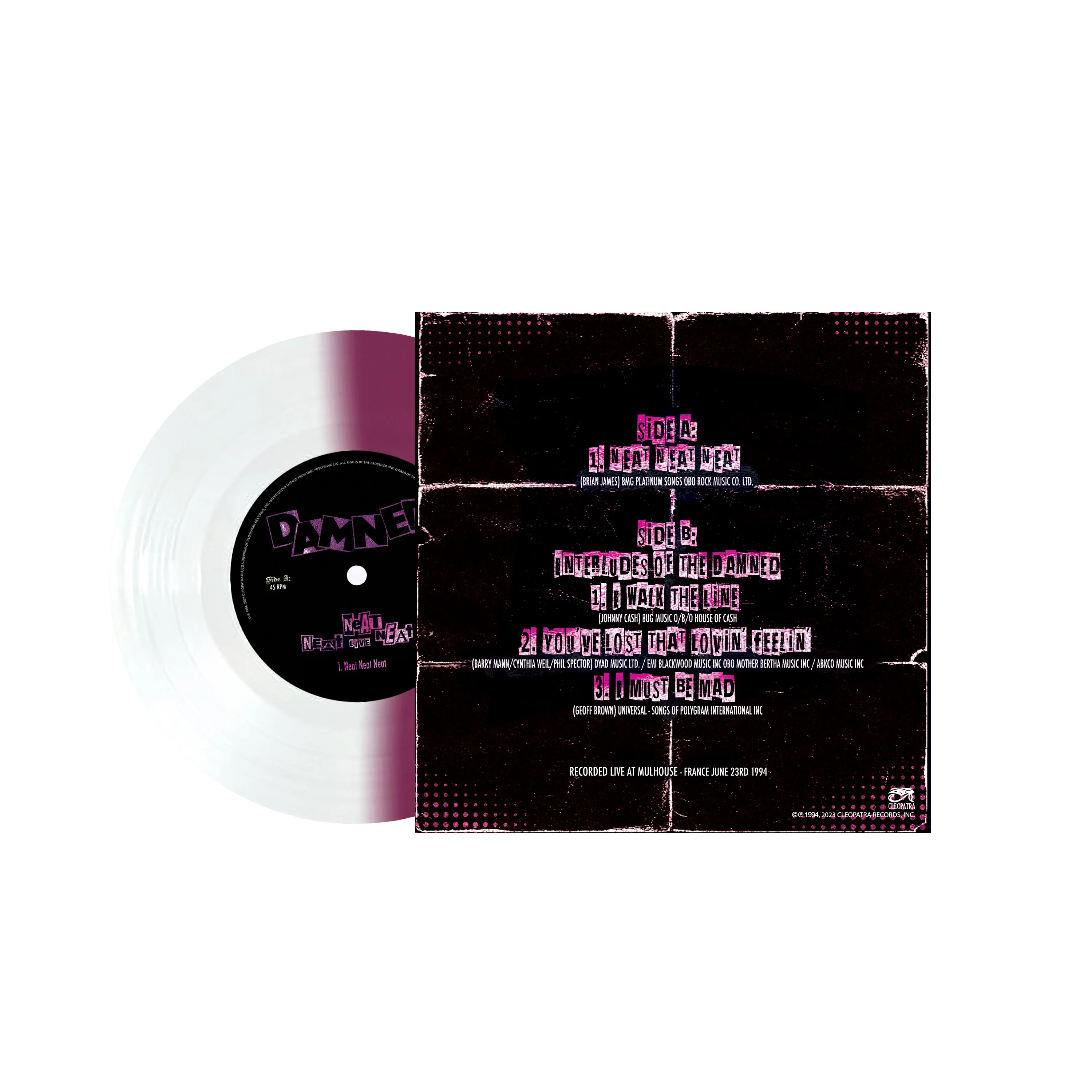 The Damned - Neat Neat Neat (Purple-White Split Color 7" Vinyl) - Image 2