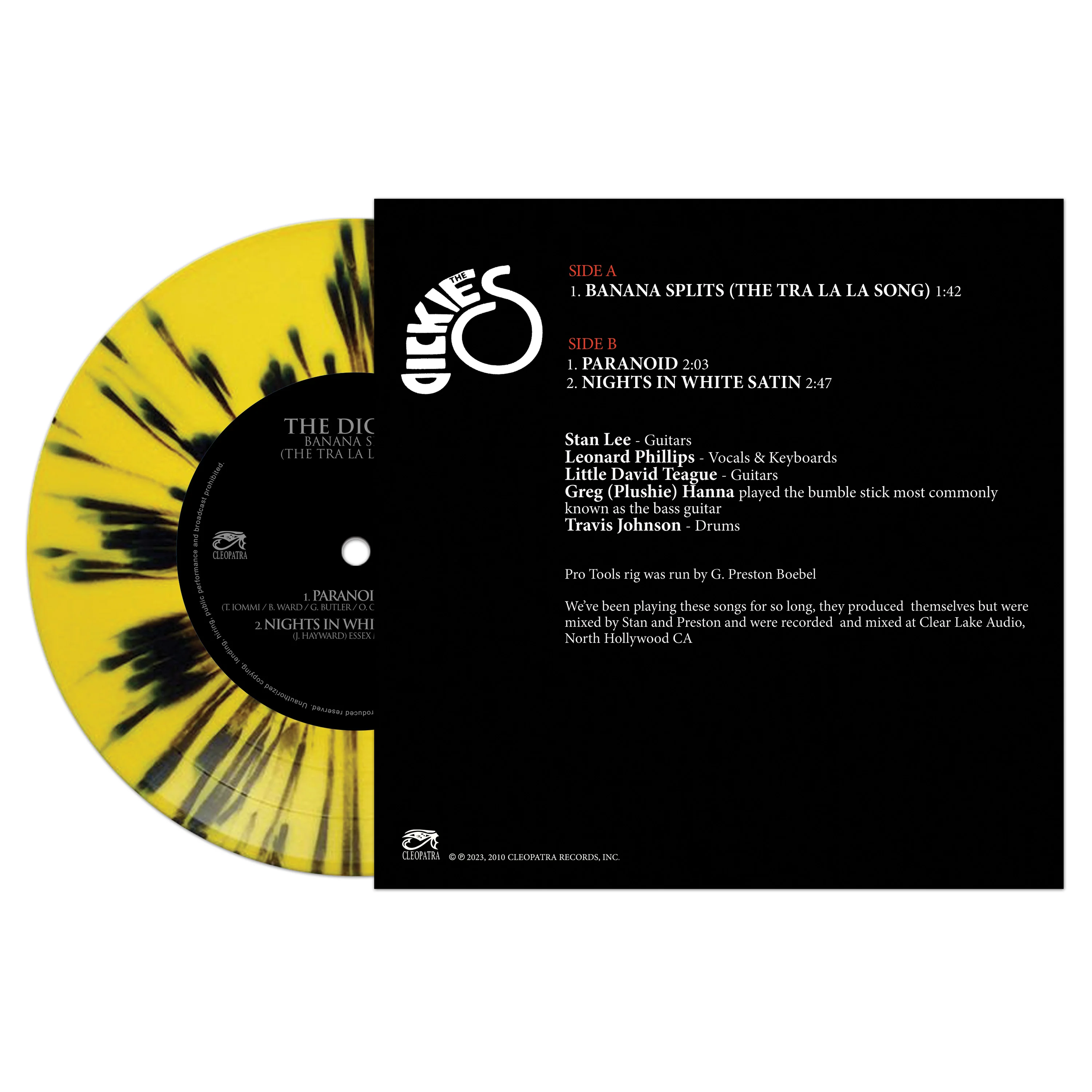 The Dickies - Banana Splits (The Tra La La Song) (Yellow-Black Splatter 7" Vinyl) - Image 2