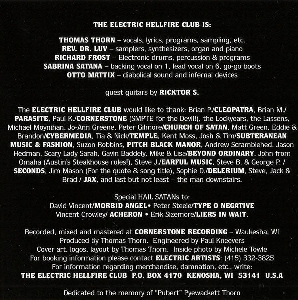 The Electric Hellfire Club - Satan’s Little Helpers (CD) - Image 4