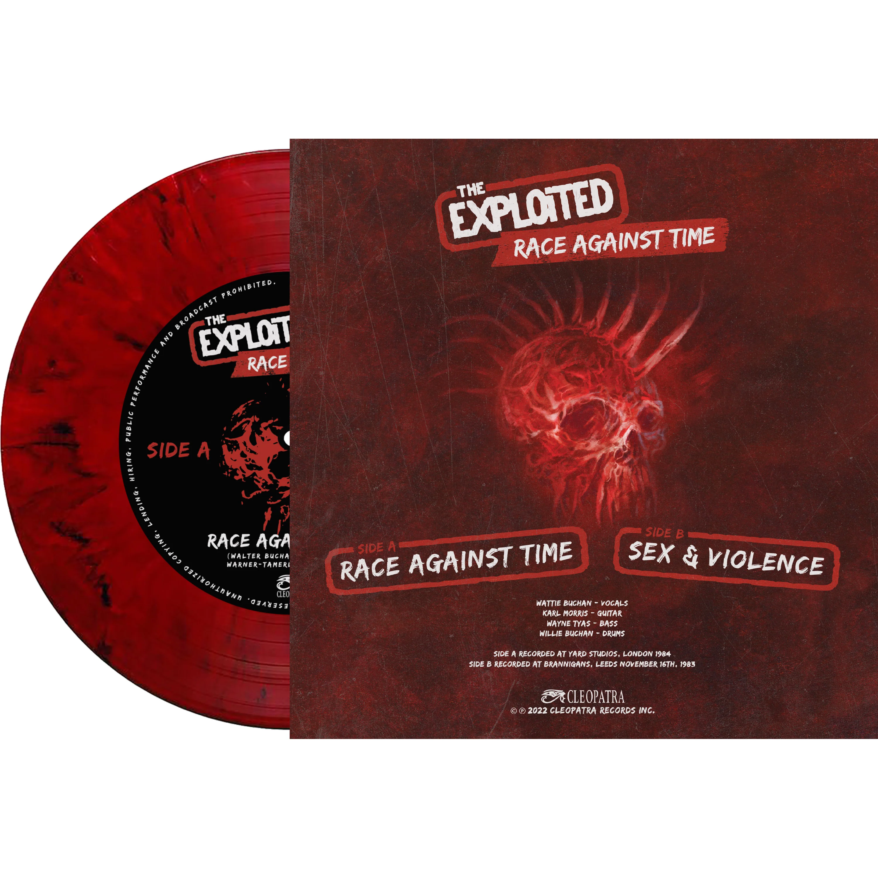 The Exploited - Race Against Time (Red Marble 7" Vinyl) - Image 2