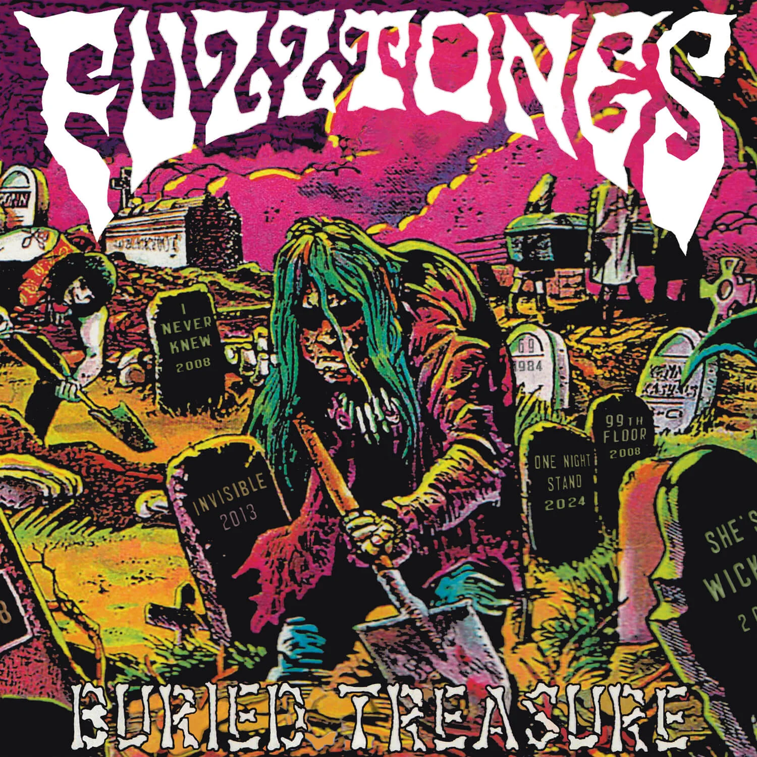 The Fuzztones - Buried Treasure (Green/Pink/Splatter Vinyl LP) - Image 3