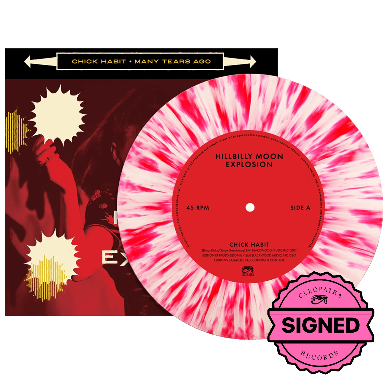 The Hillbilly Moon Explosion - Chick Habit (Limited Edition 7" Splatter Vinyl - Signed by All Band Members) - Image 3