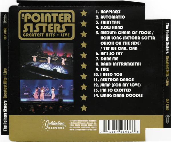 The Pointer Sisters - Greatest Hits Live (CD) includes button/pin Out of Print - Image 3