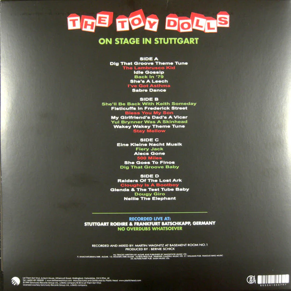 The Toy Dolls - On Stage In Stuttgart (Double Yellow Translucent Vinyl) - Image 2