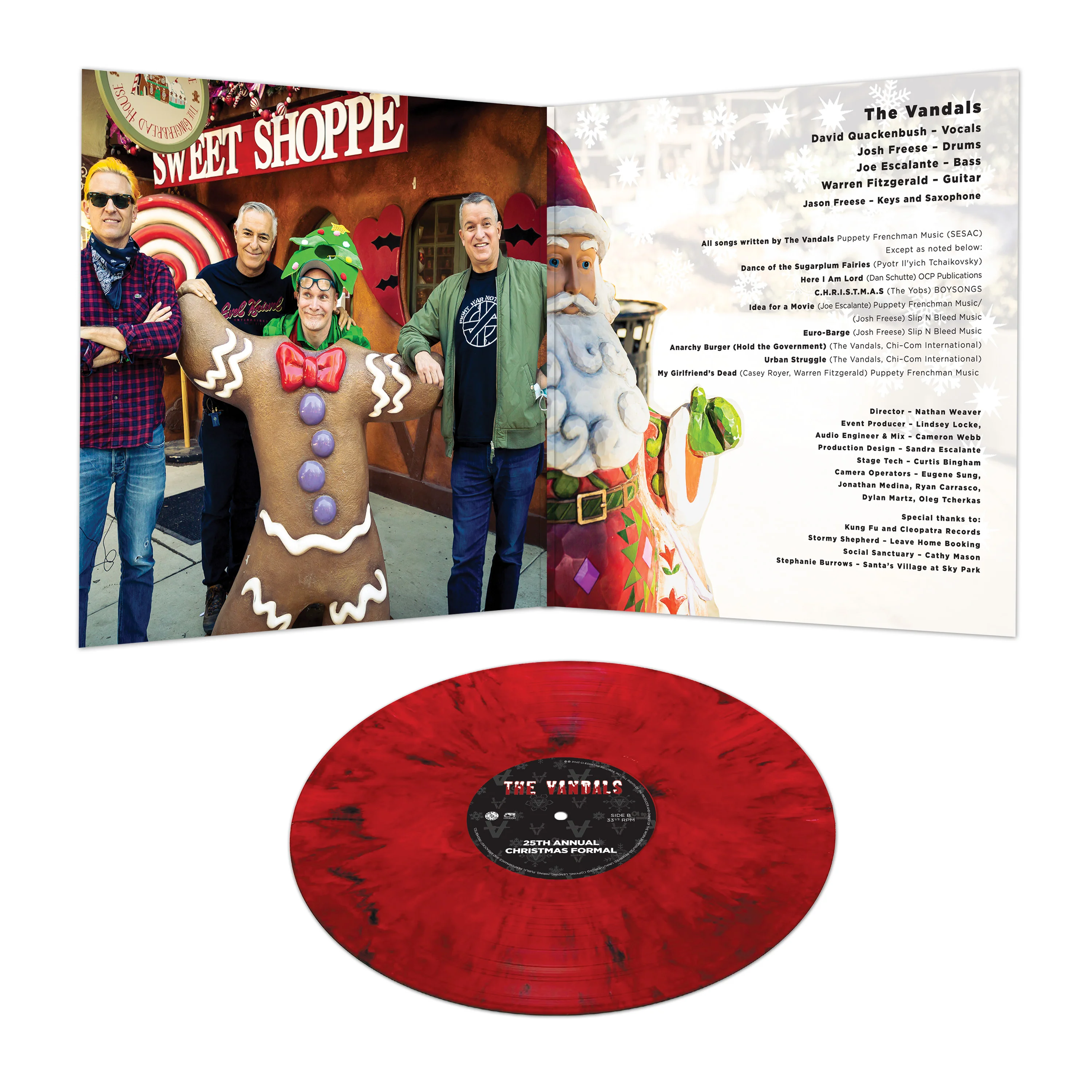 The Vandals - 25th Annual Christmas Formal (Red Marble Vinyl LP) - Image 3