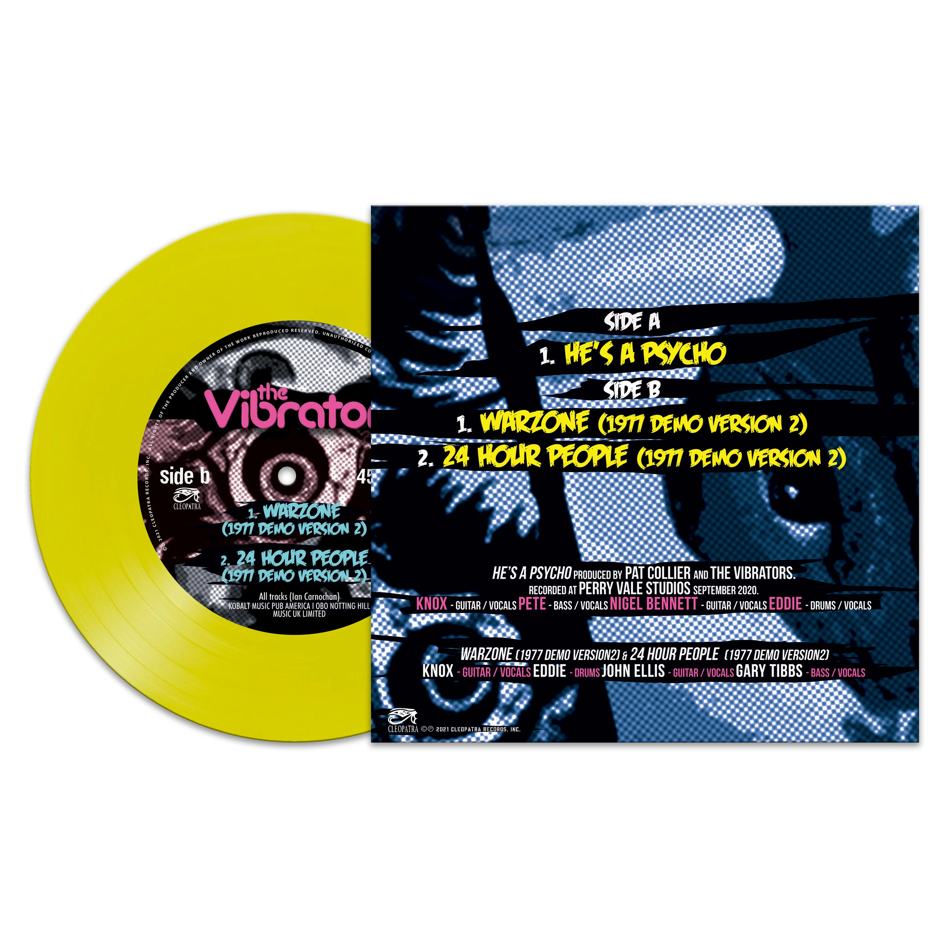 The Vibrators - He's A Psycho (Limited Edition 7" Yellow Vinyl) - Image 2