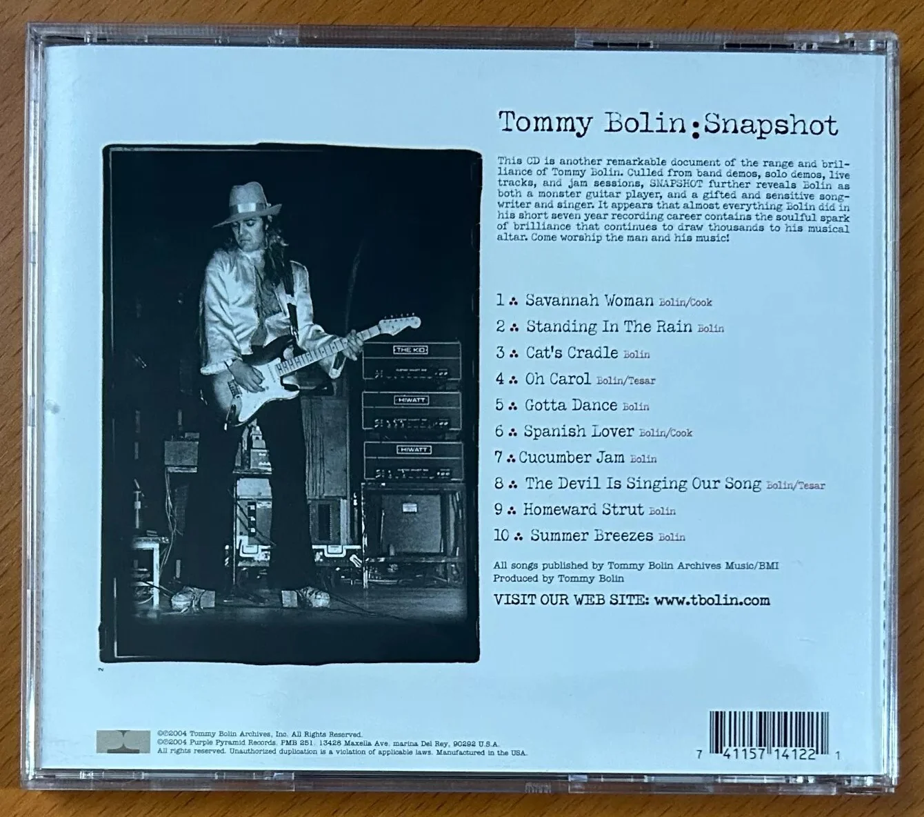 Tommy Bolin - Snapshot (CD) - Image 2