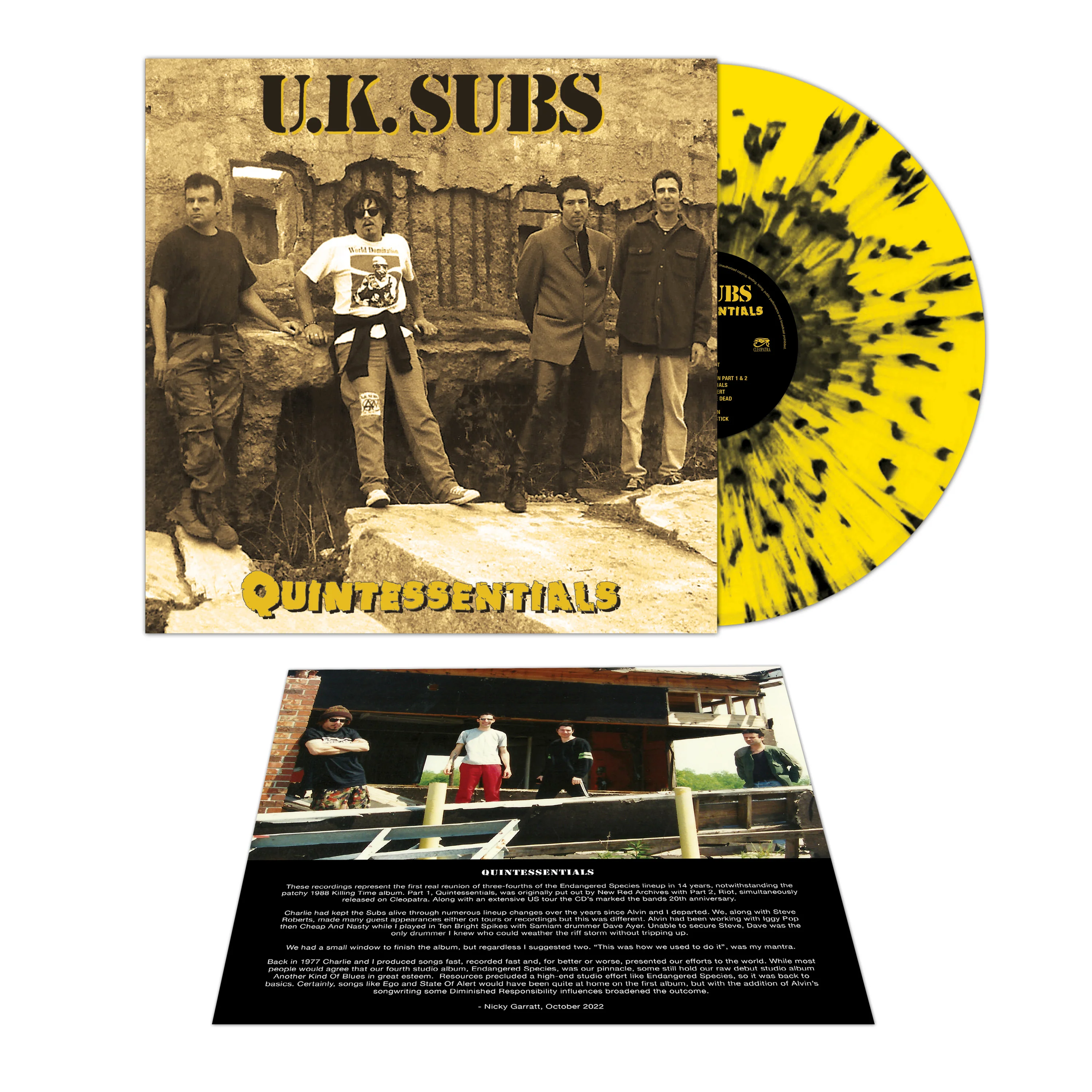 UK Subs - Quintessentials (Yellow-Black Splatter Vinyl) - Image 2