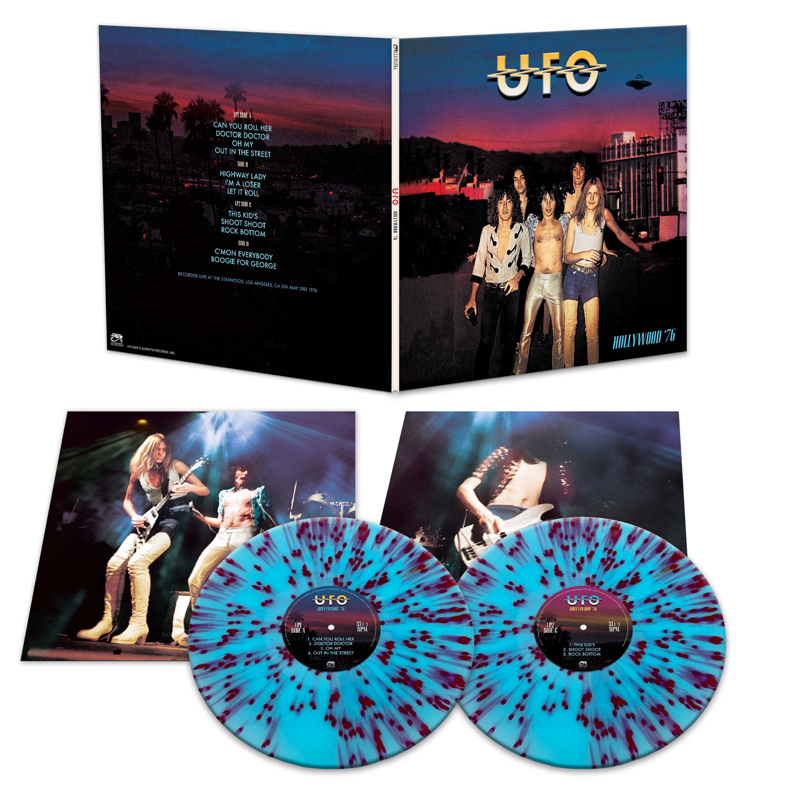 UFO - Hollywood '76 (Blue-Red Splatter Double Vinyl) - Image 2