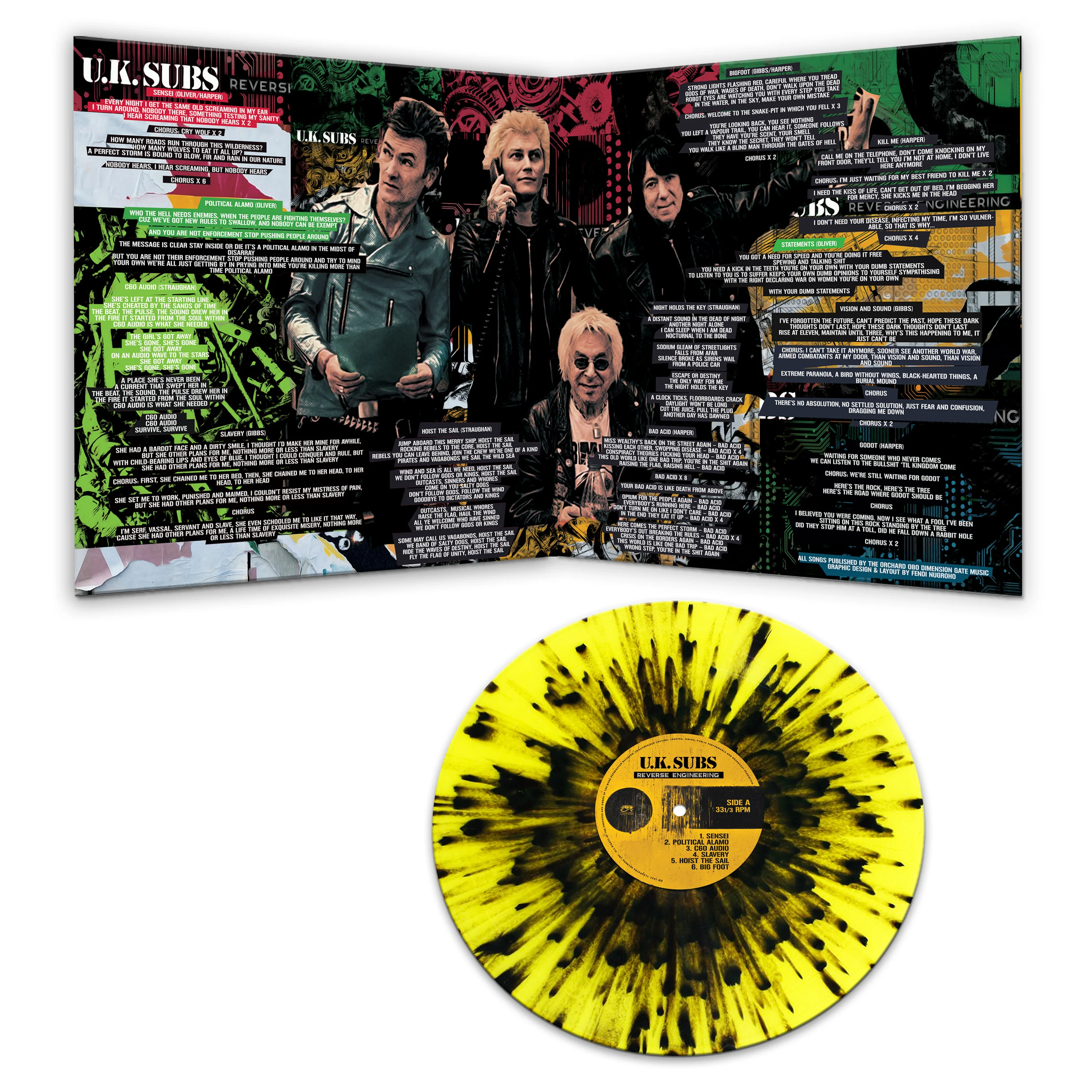 UK Subs - Reverse Engineering (Yellow-Black Splatter Vinyl) - Image 3
