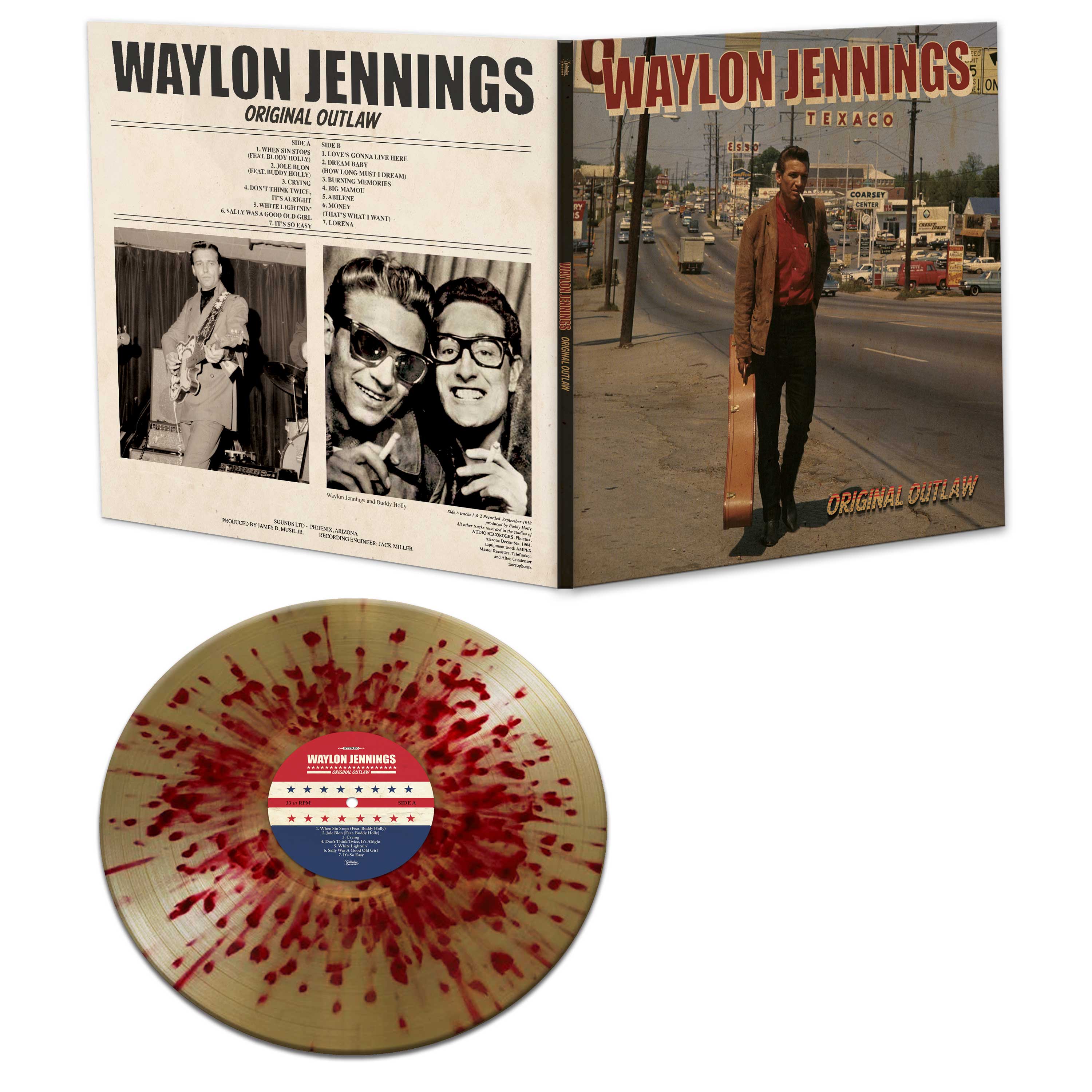 Waylon Jennings - Original Outlaw (Red-Gold Splatter Vinyl) - Image 2