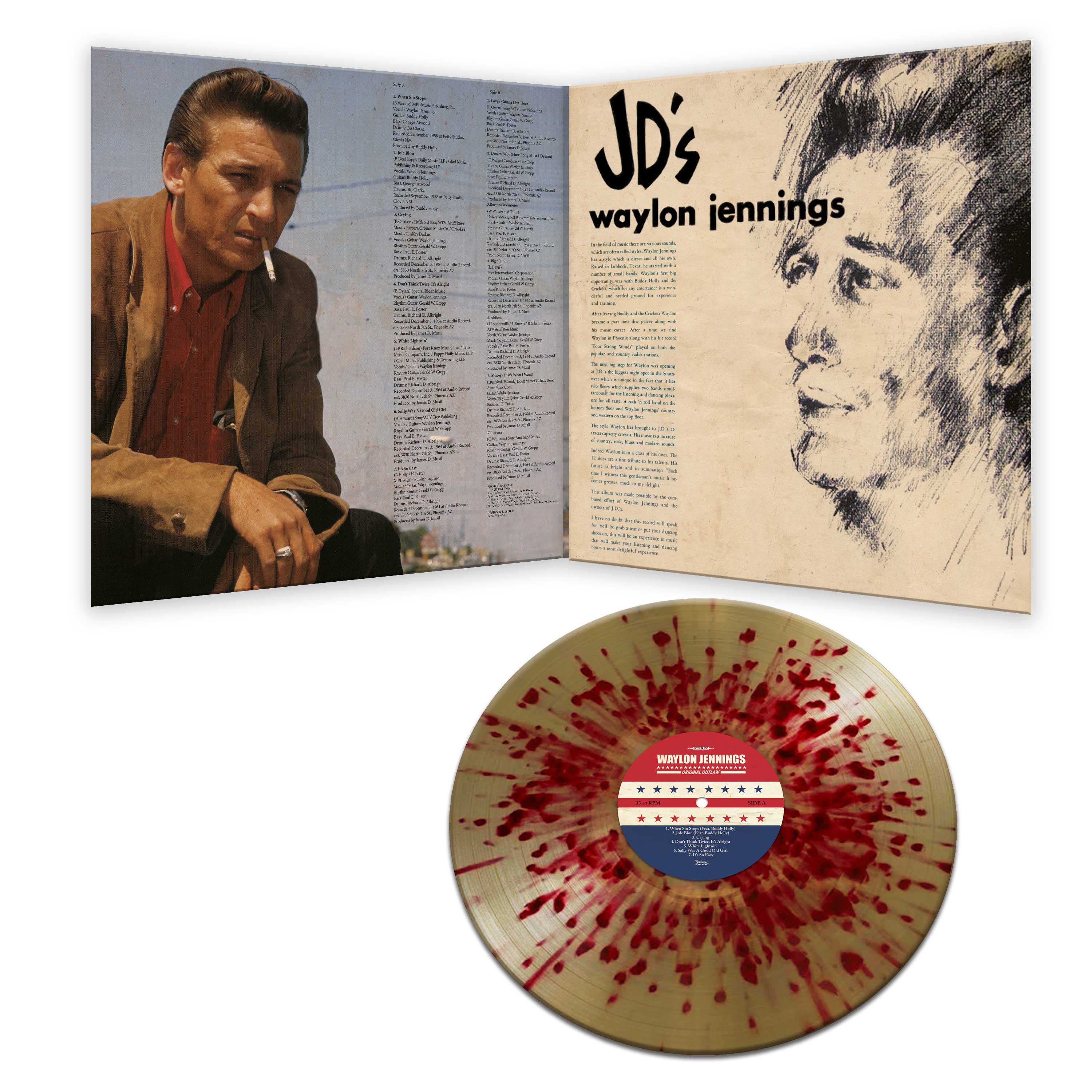 Waylon Jennings - Original Outlaw (Red-Gold Splatter Vinyl) - Image 3