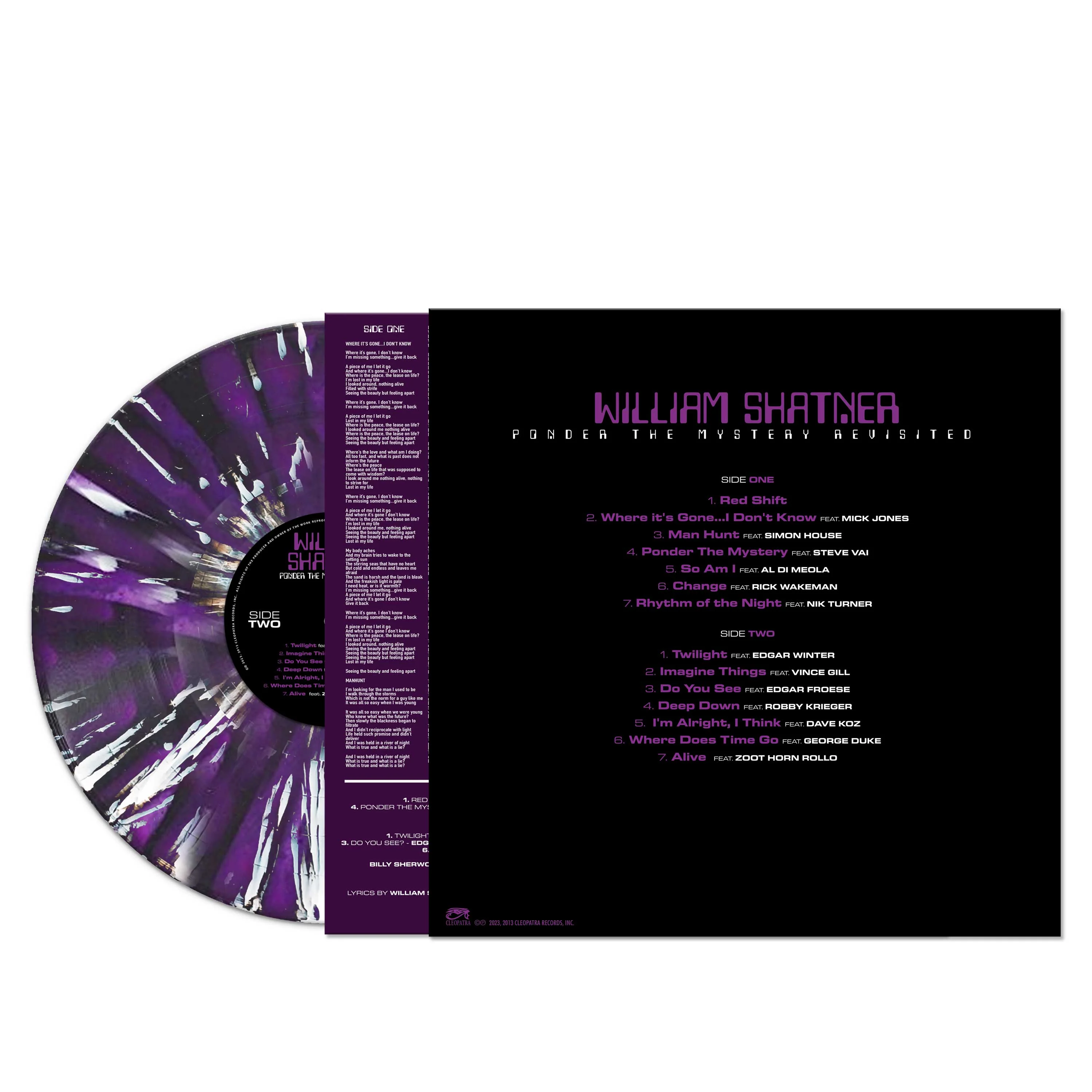 William Shatner - Ponder The Mystery Revisited (Black-Purple-White Splatter Vinyl) - Image 2