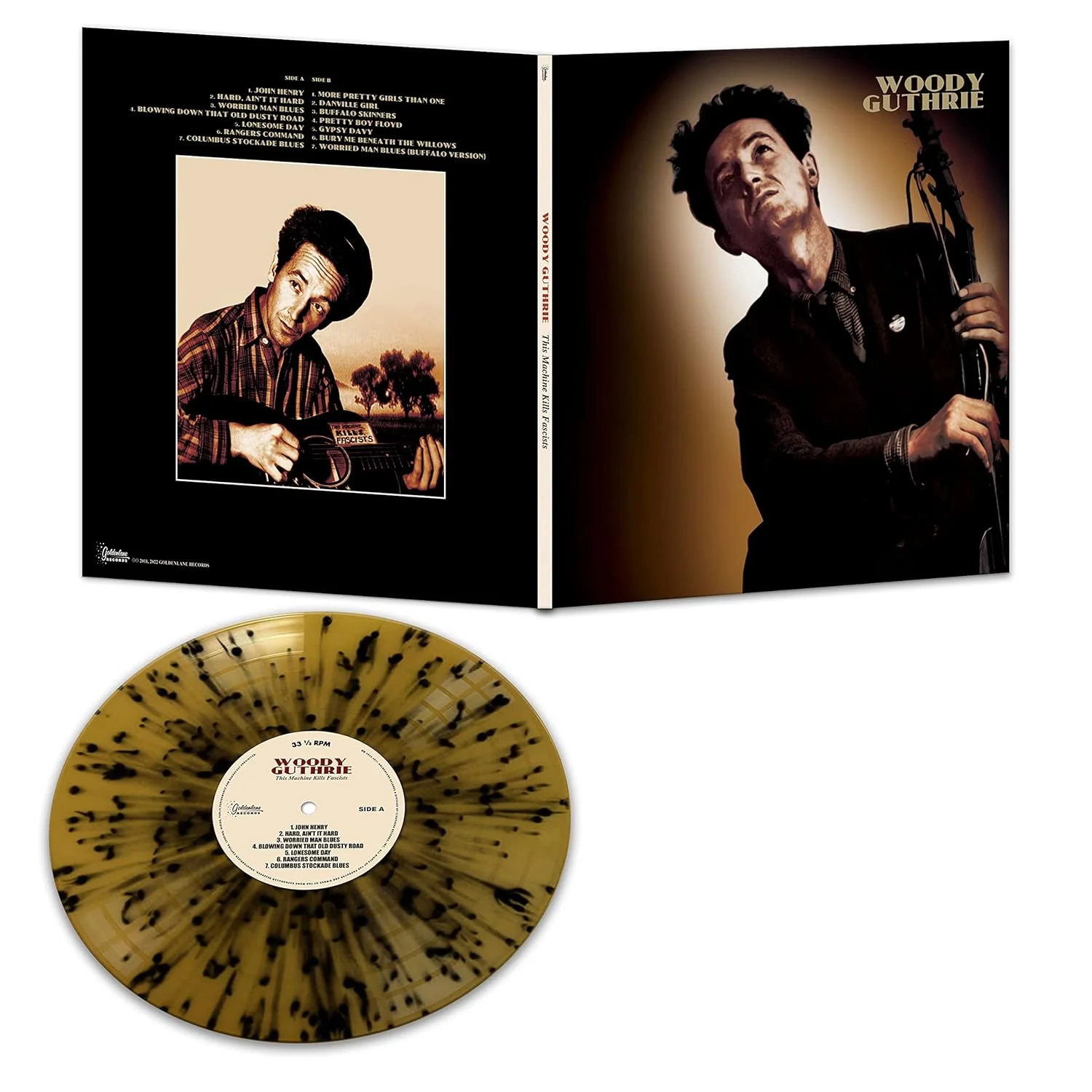 Woody Guthrie - This Machine Kills Fascist (Gold-Black Splatter Vinyl) - Image 2