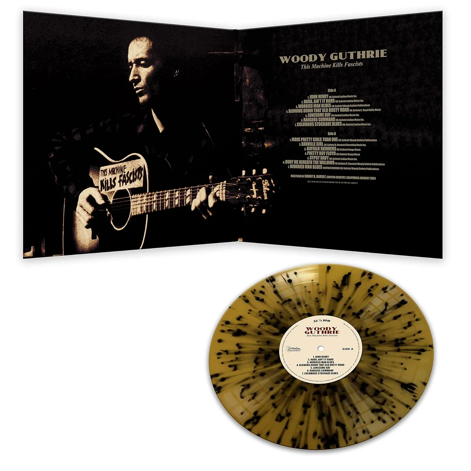 Woody Guthrie - This Machine Kills Fascist (Gold-Black Splatter Vinyl) - Image 3